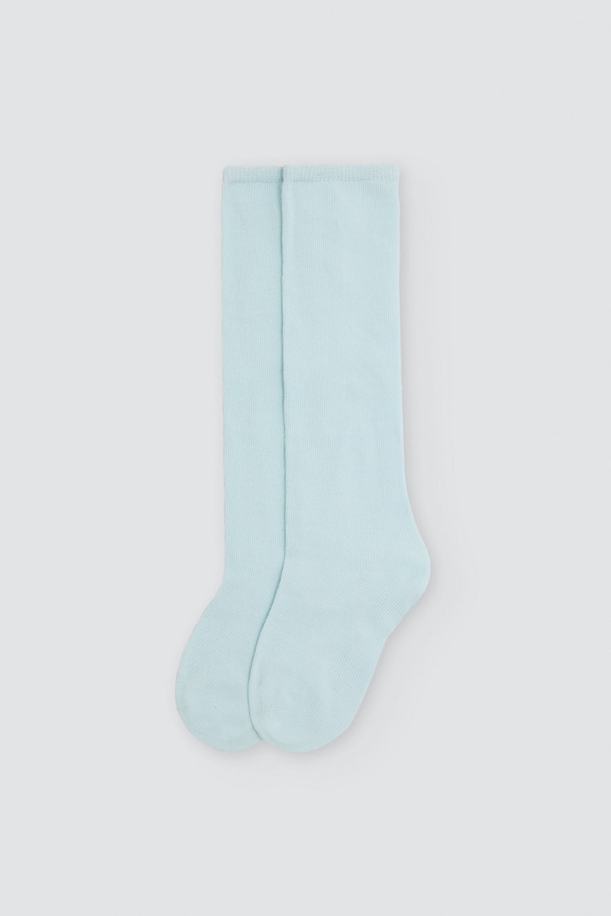 Chaussettes hautes enfant basiques bleu ciel
