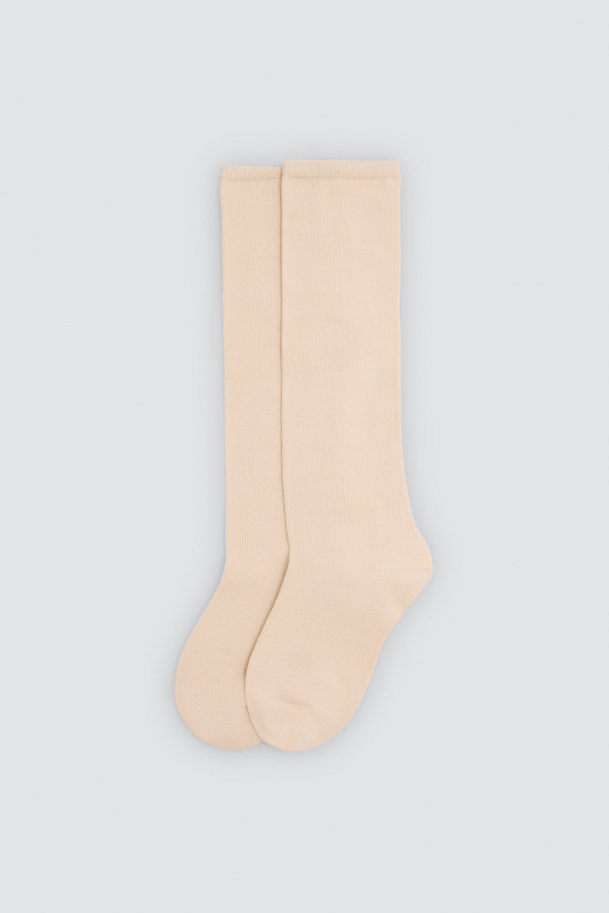 Chaussettes hautes enfant basiques beiges