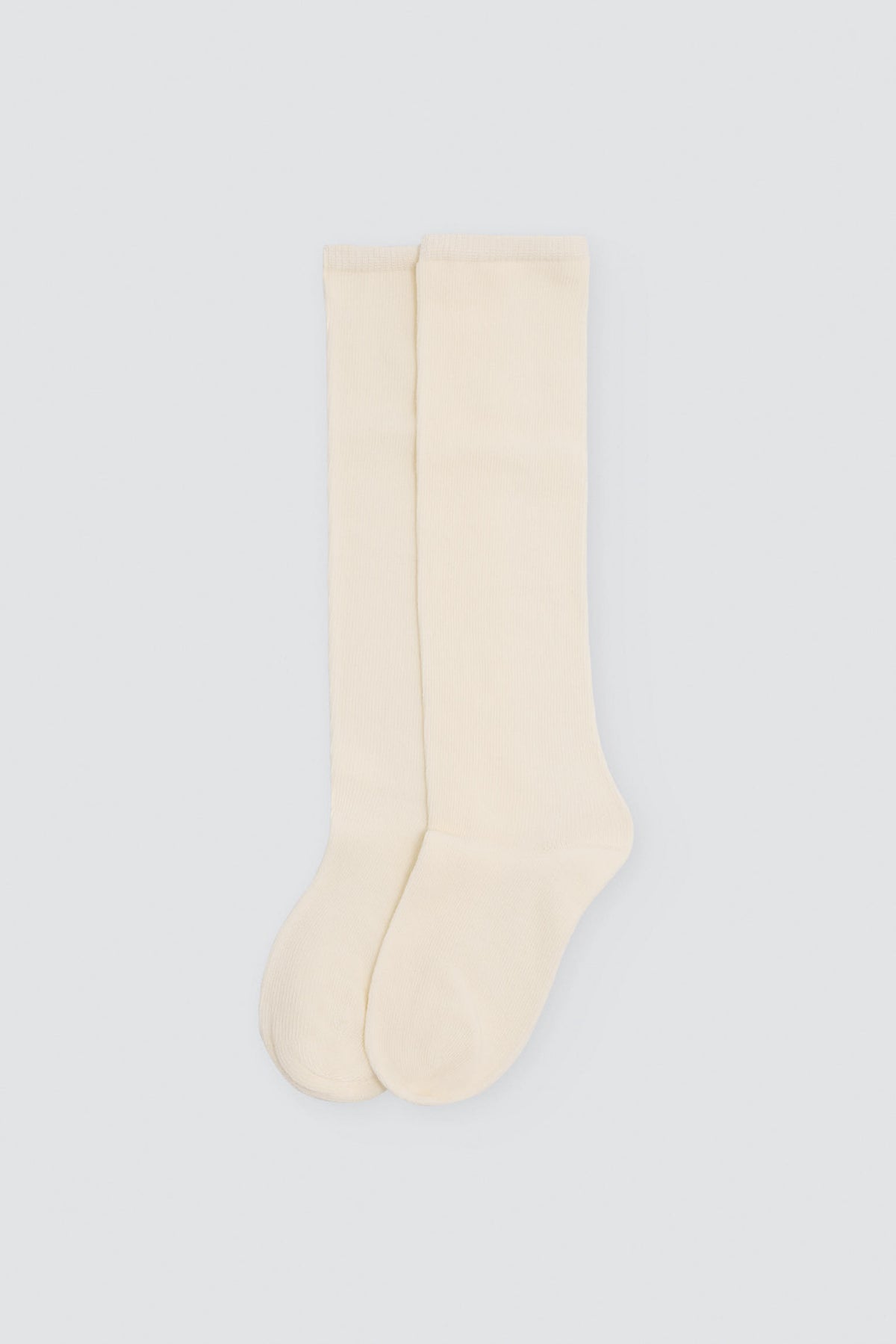Chaussettes hautes enfant basiques ivoire