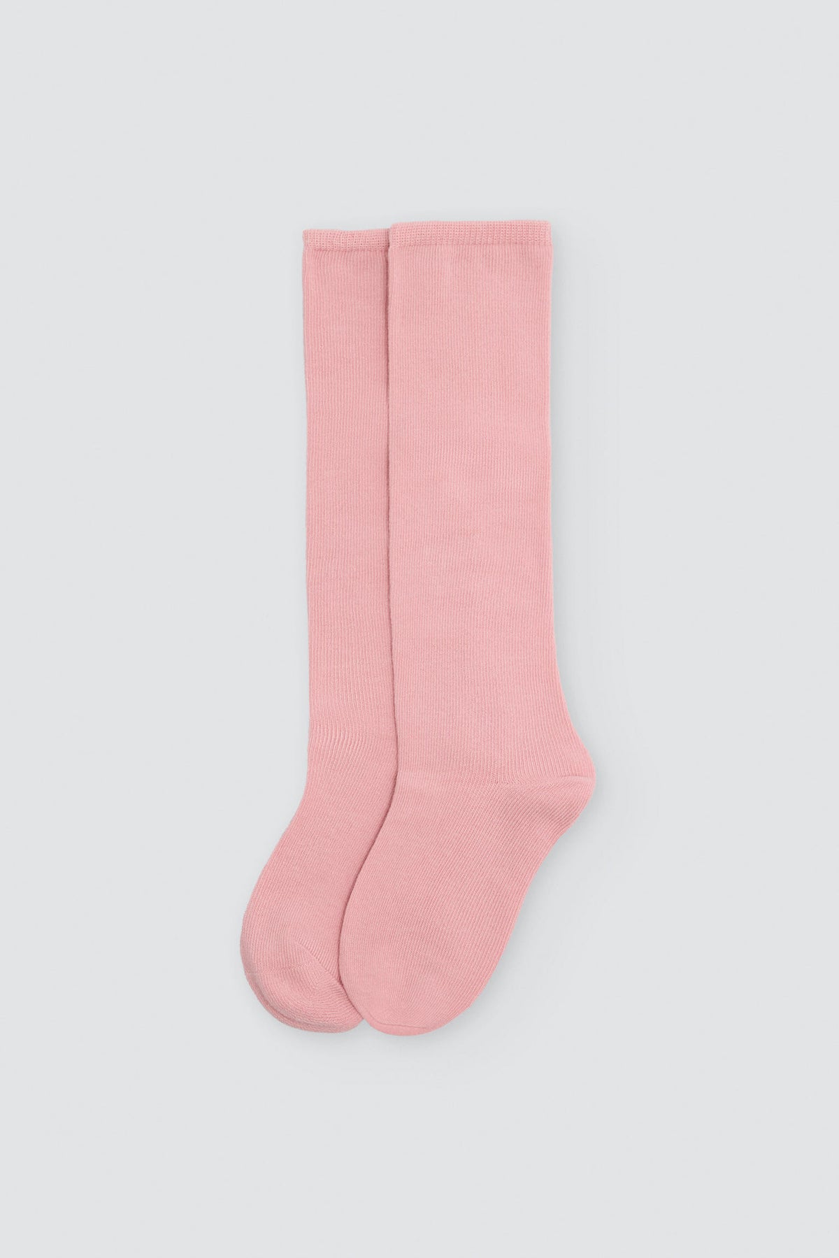 Chaussettes hautes enfant basiques rose poudré
