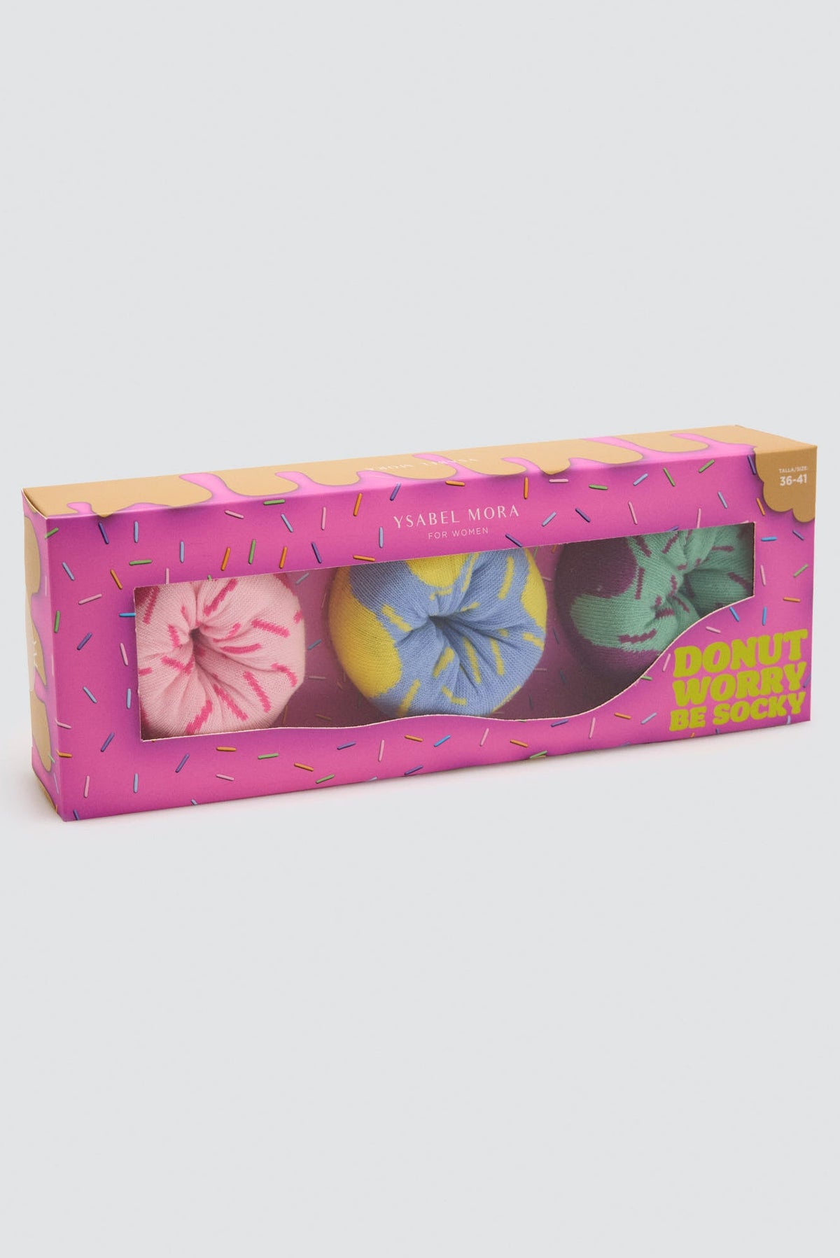 Coffret cadeau de 3 chaussettes donuts multicolores