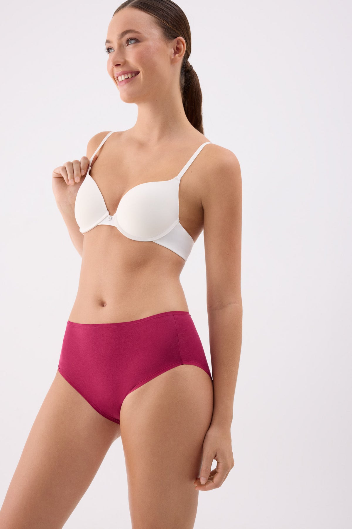 Pack de 4 culottes hautes en coton coloris assortis