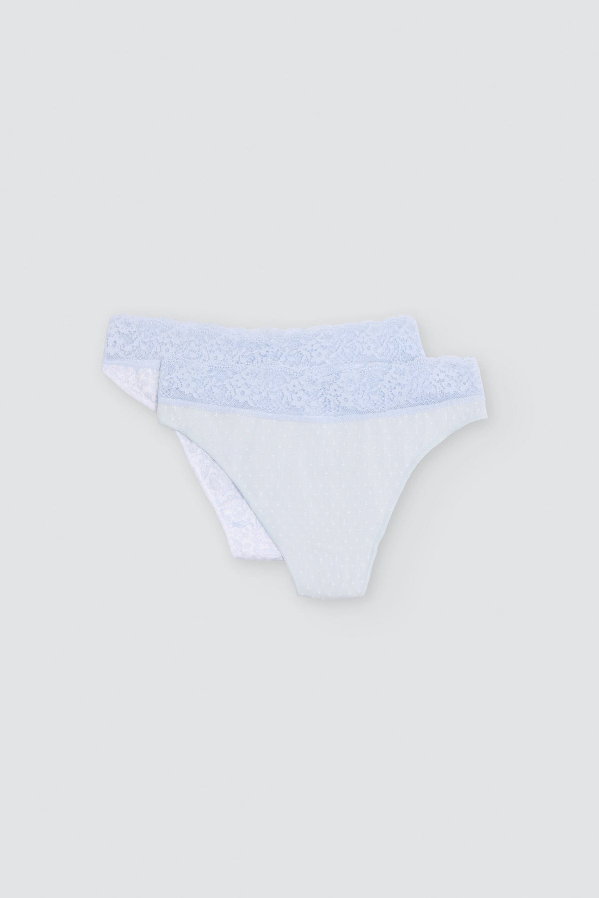 Pack de 2 strings imprimés en coton, bleu