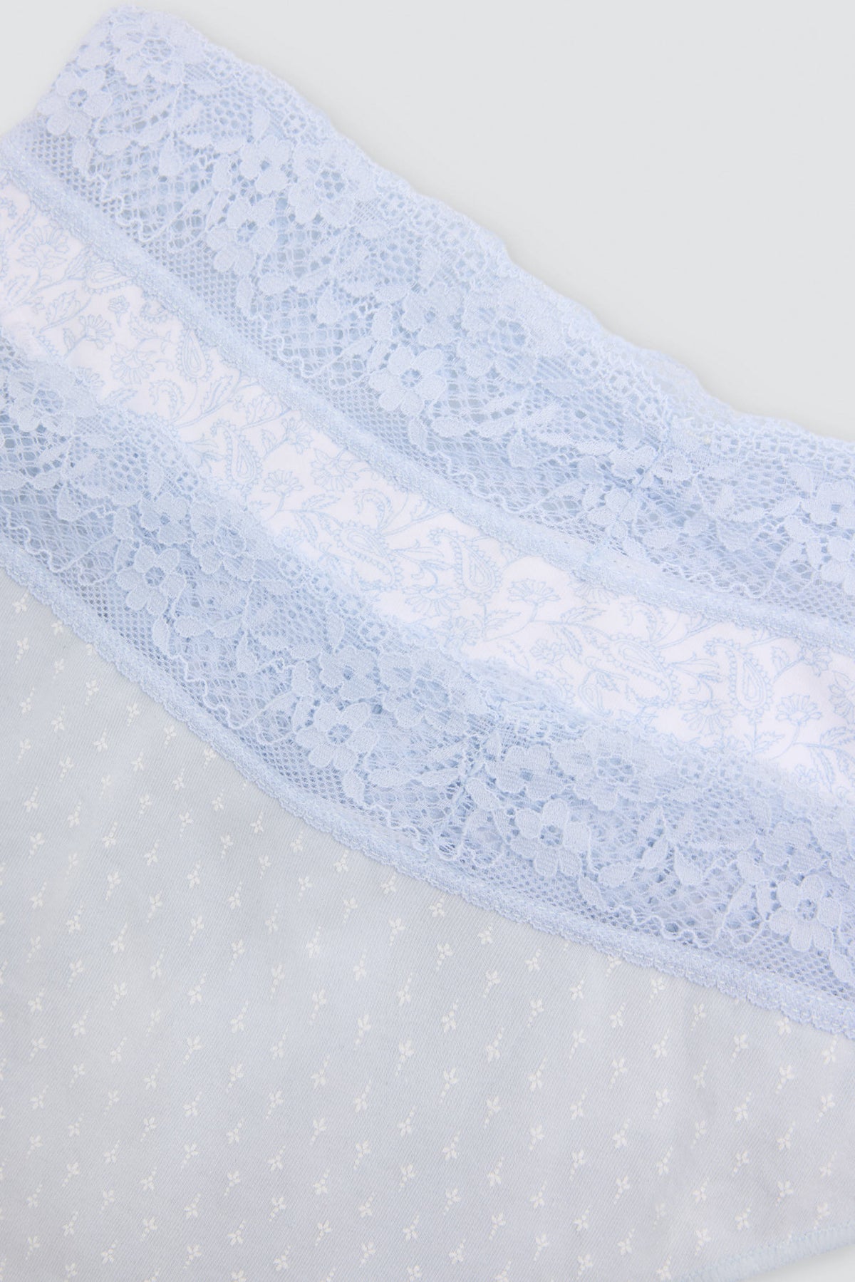 Pack de 2 strings imprimés en coton, bleu