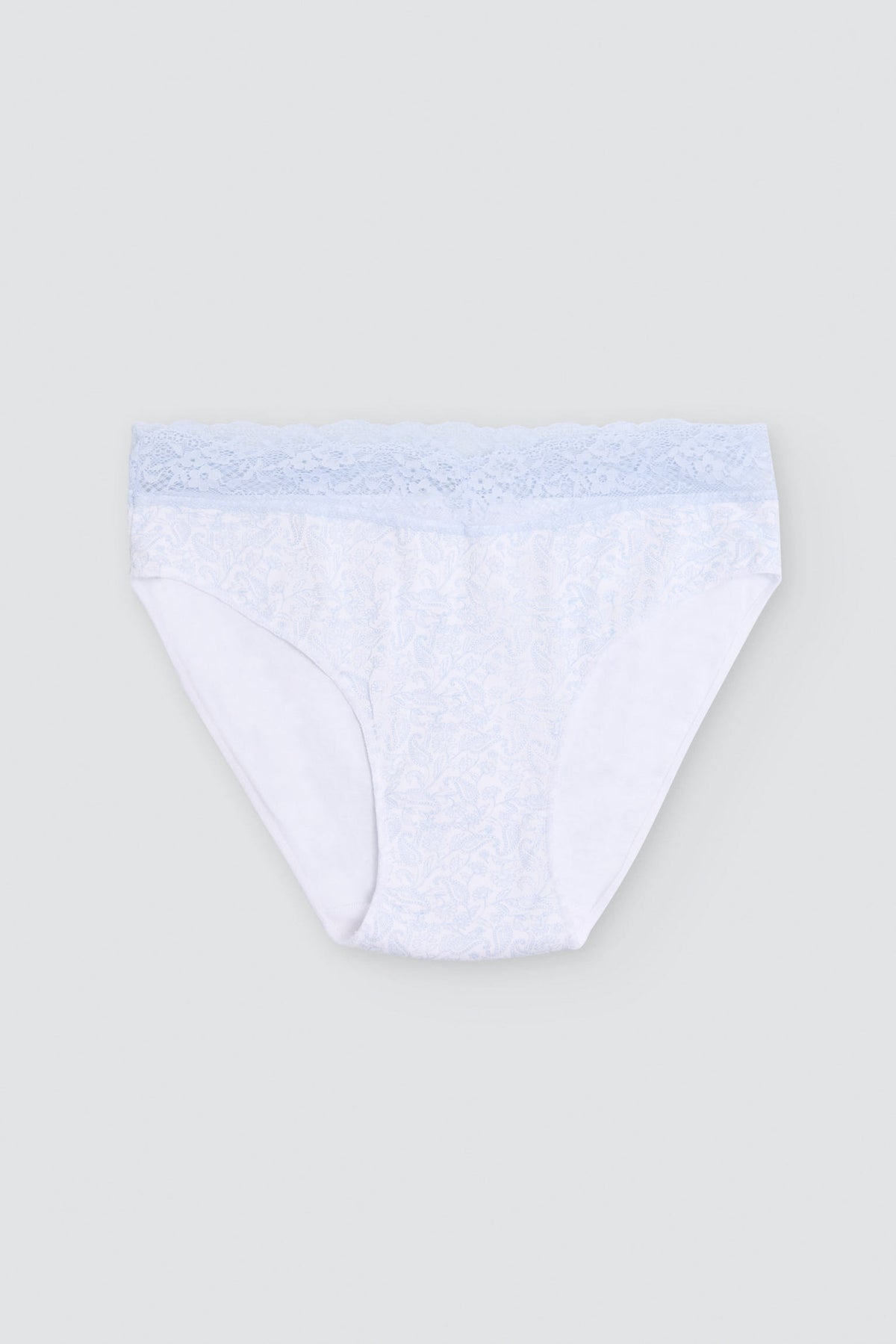 Pack de 2 culottes midi imprimées en coton à bordure dentelle, bleu