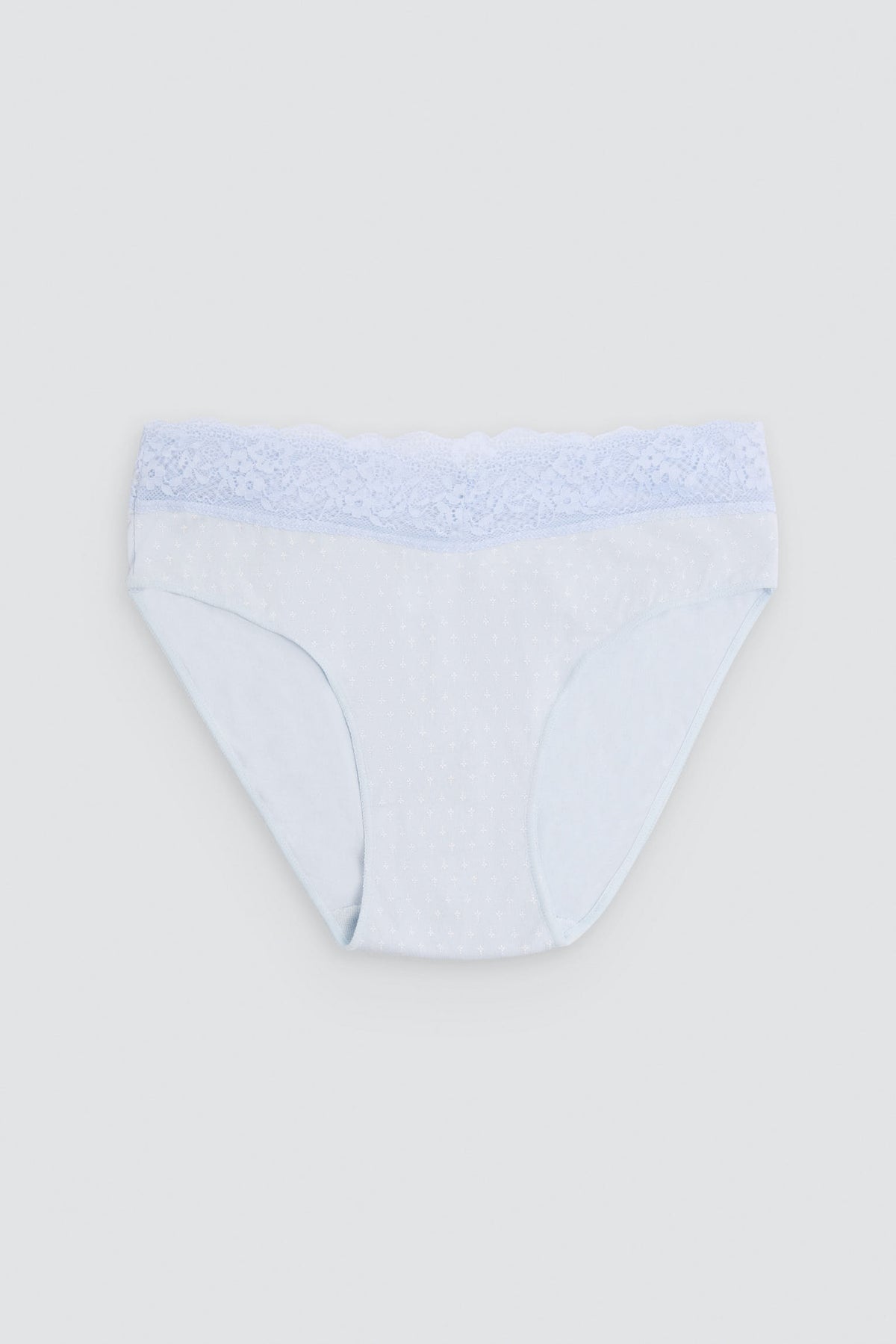 Pack de 2 culottes midi imprimées en coton à bordure dentelle, bleu