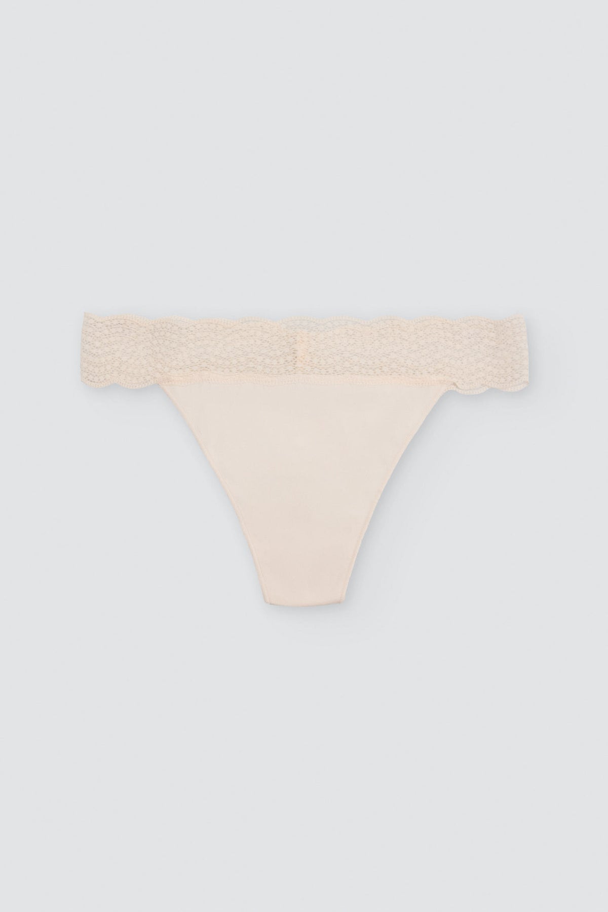 String en coton à bordure dentelle ivoire