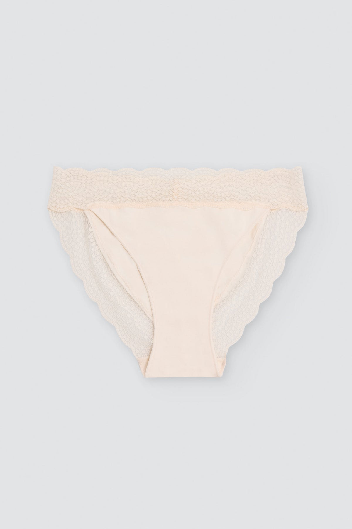 Culotte mini en coton à bordure dentelle ivoire