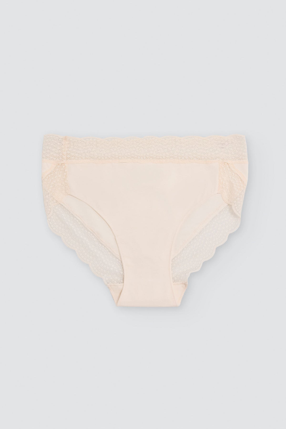 Culotte midi en coton à bordure dentelle ivoire
