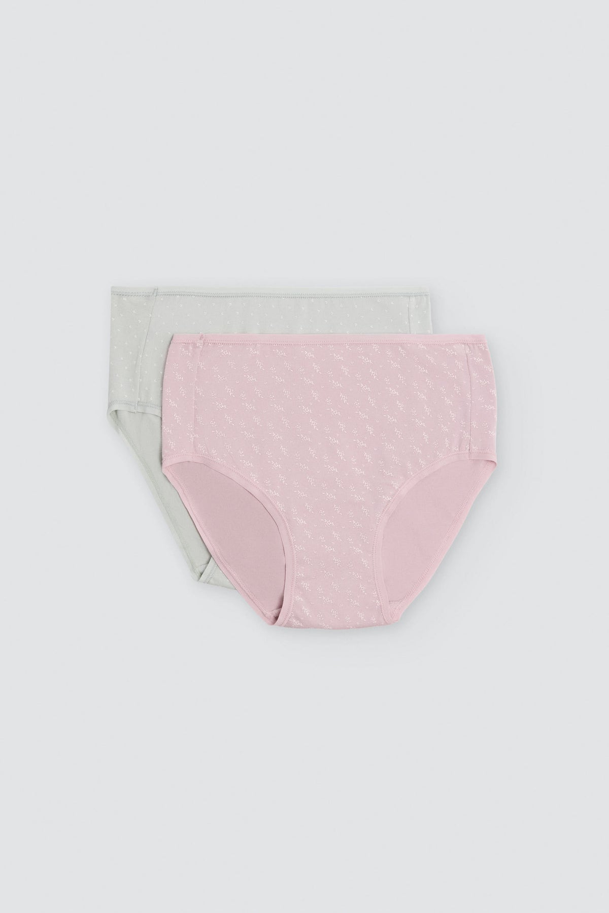 Pack de 2 culottes hautes imprimées en coton, multicolore