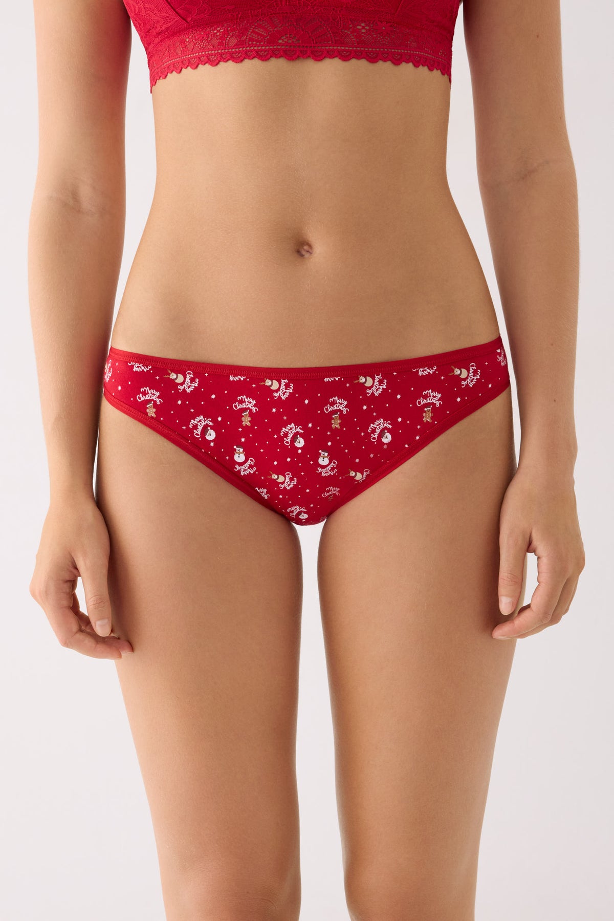 Braga mini mujer algodón navidad estampado Papá Noel