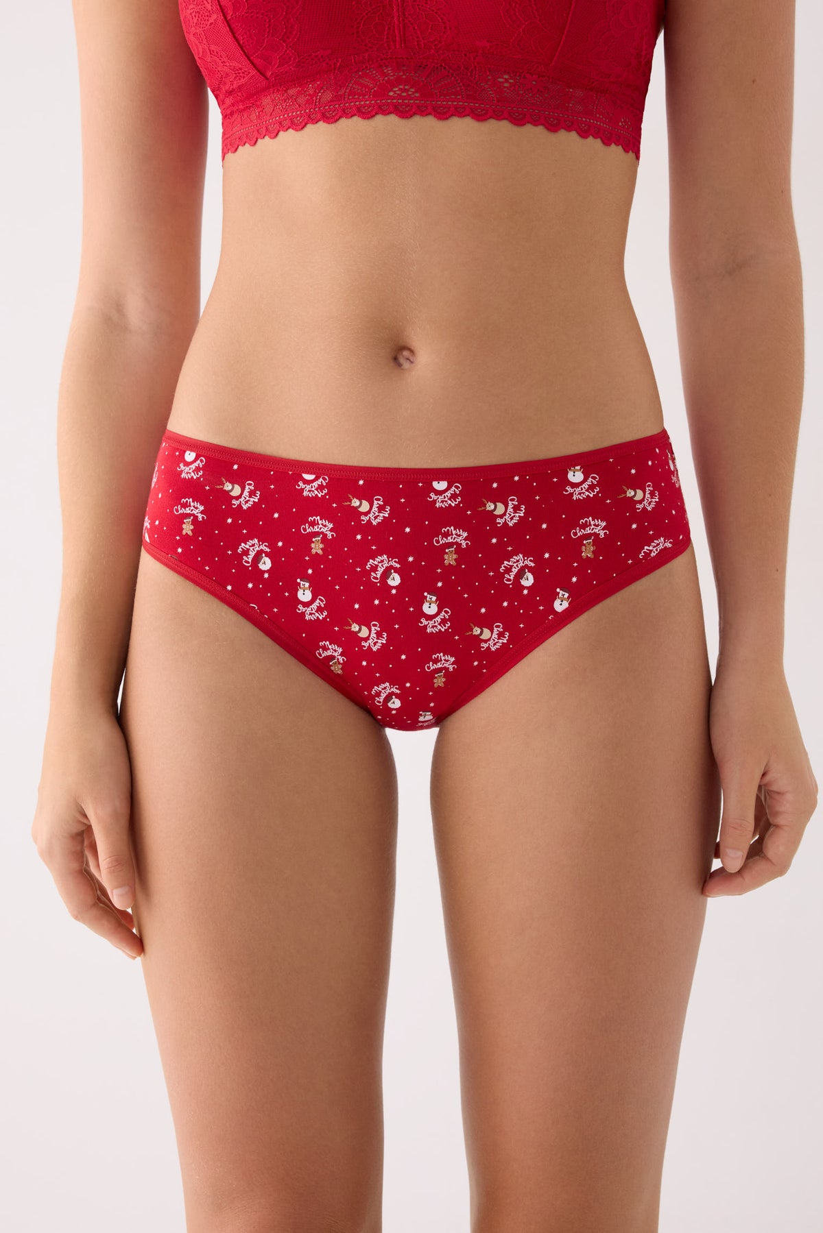 Braga midi mujer algodón navidad estampado Papá Noel