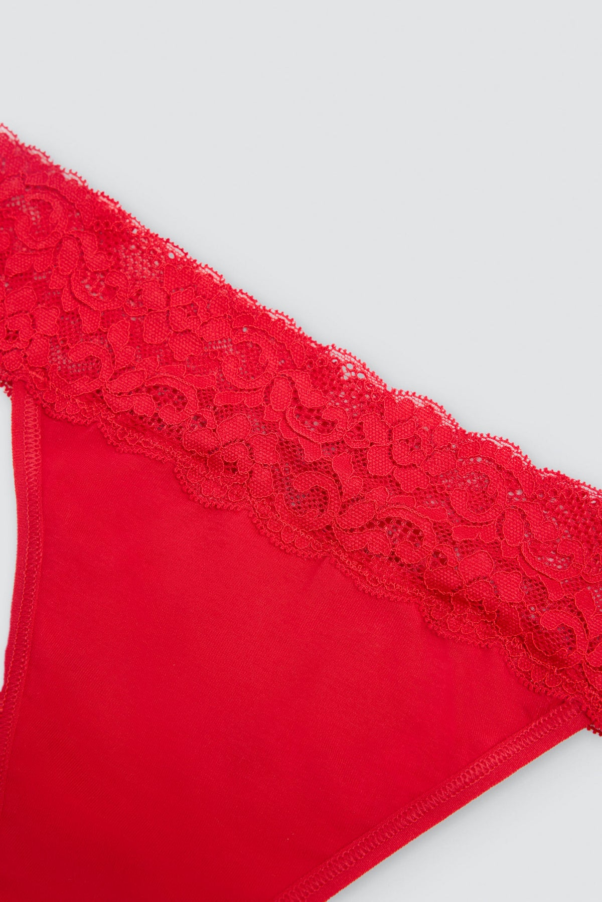 Tanga mujer algodón encaje rojo