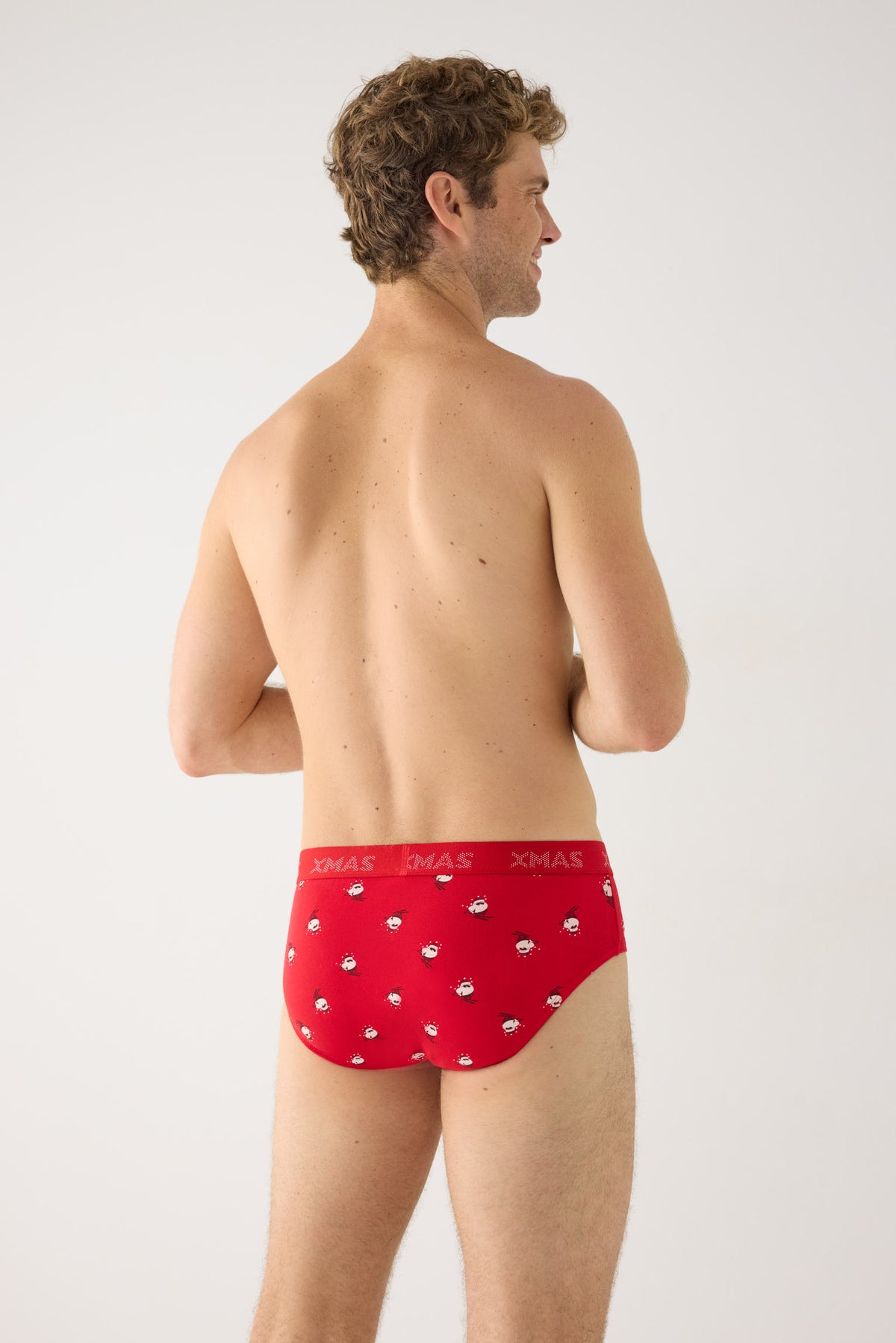Pack slip y calcetín estampado Papa Noel esquiador - Ysabel Mora