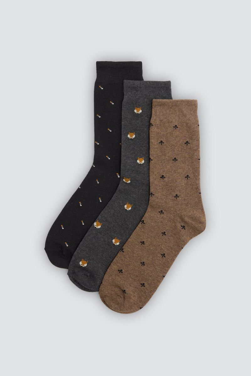 Lot de 3 chaussettes à motifs