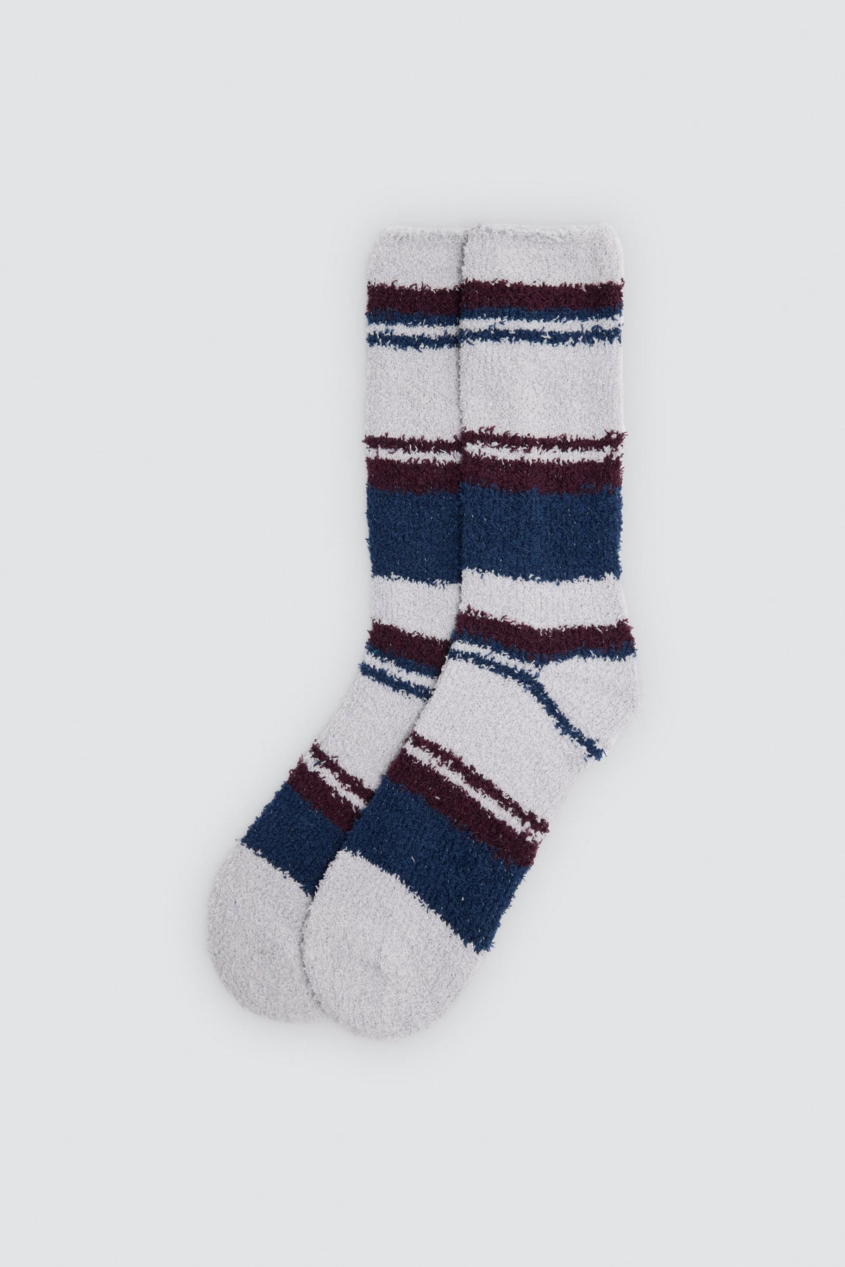 Lot de 4 chaussettes en flanelle rayures et motifs géométriques