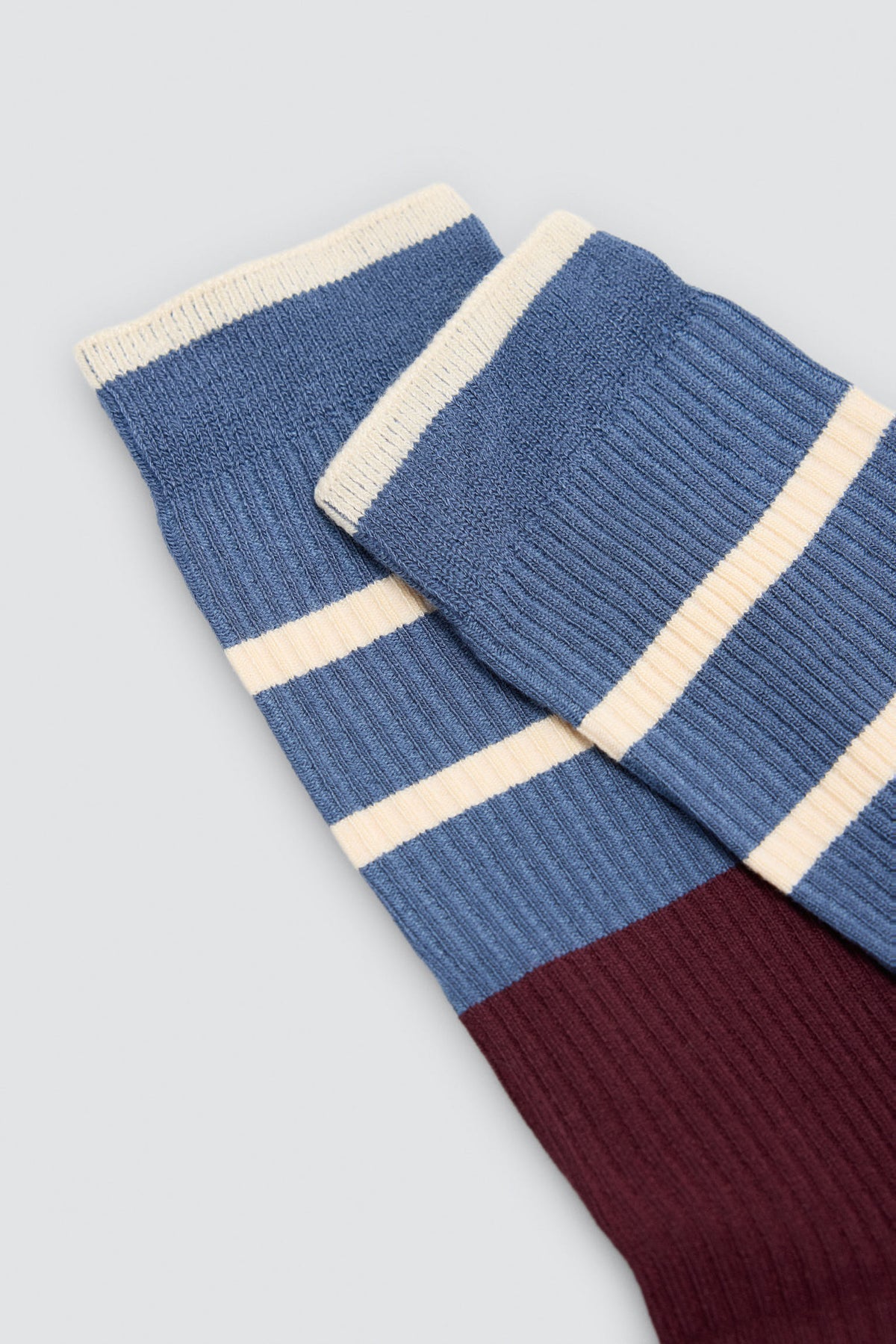Lot de 3 chaussettes côtelées rayées