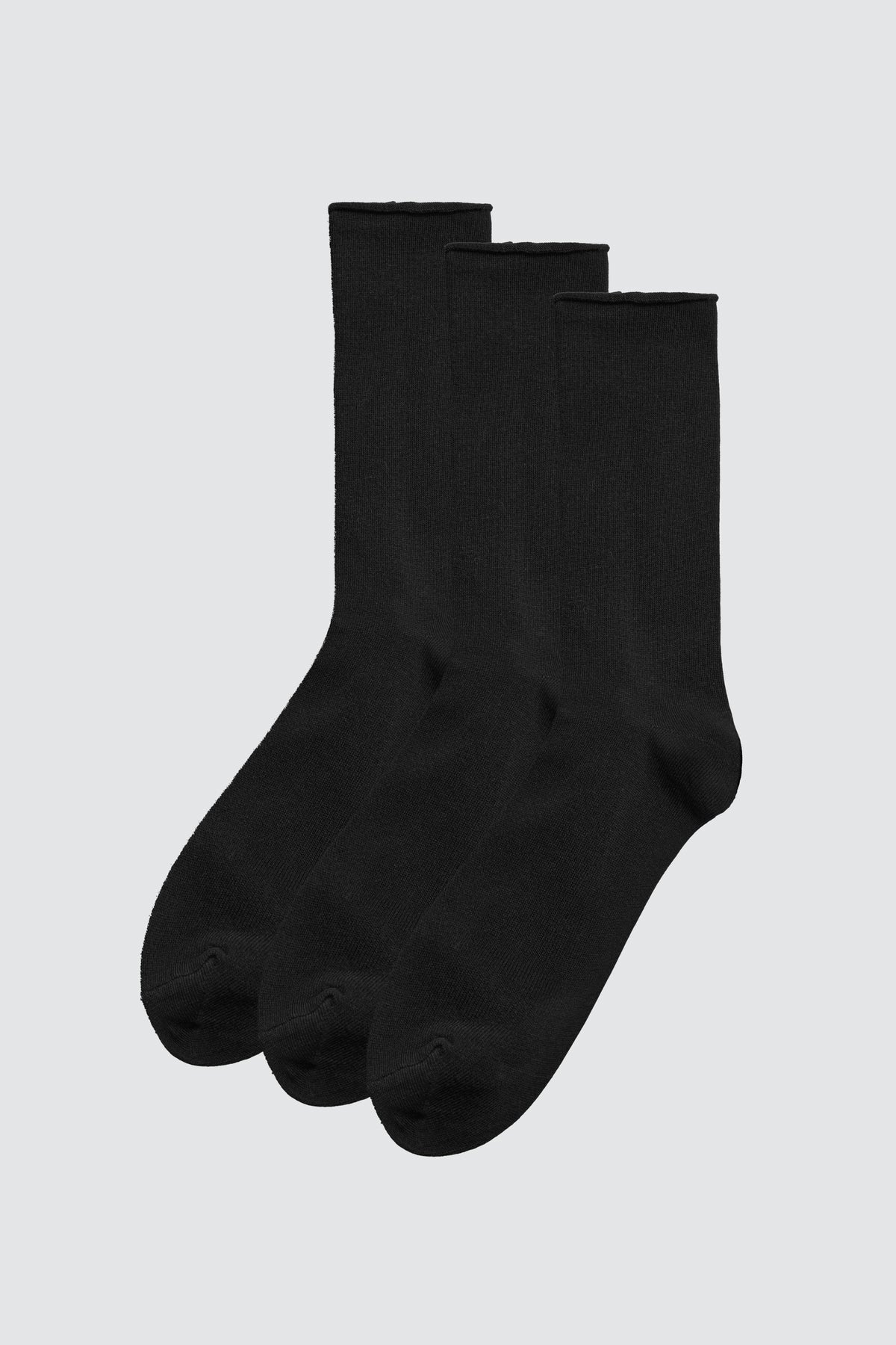 Pack 3 calcetines altos bambú sin puño negro - Ysabel Mora