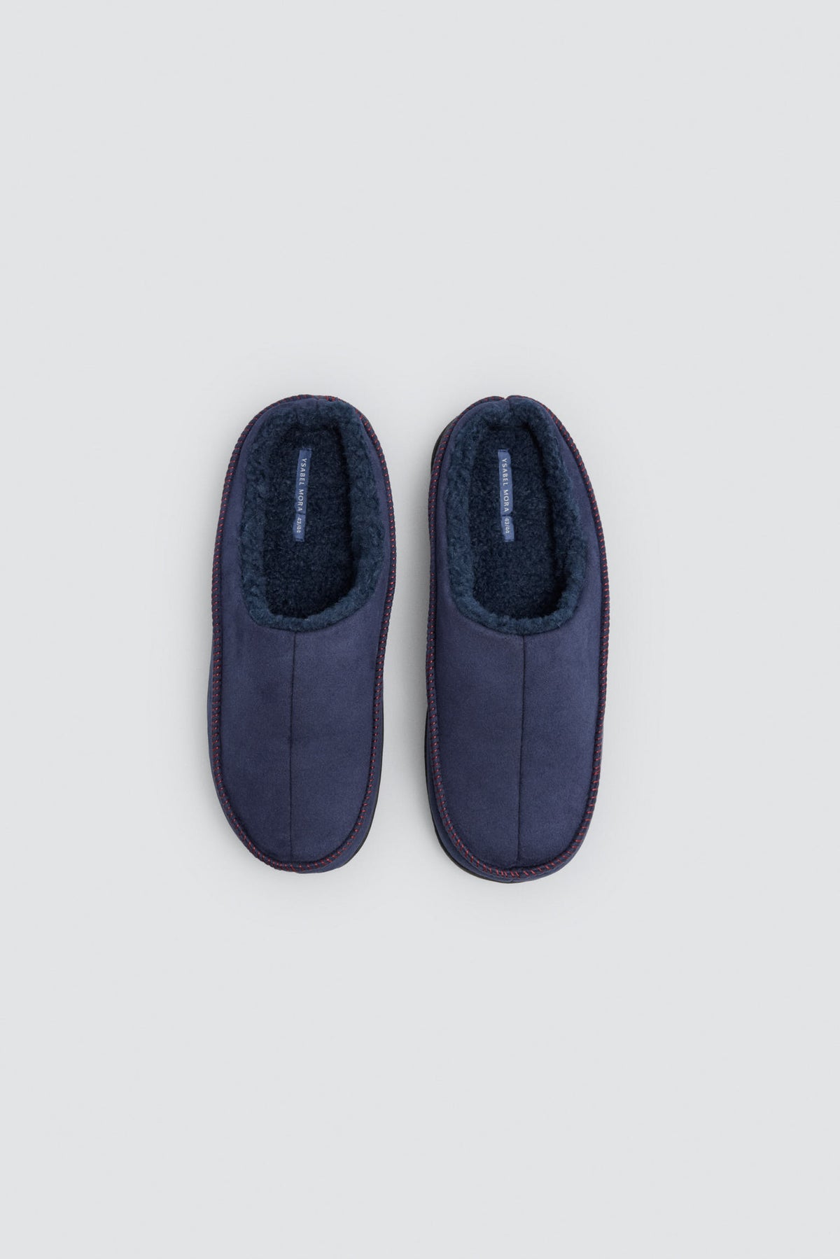 Chaussons homme bleu marine effet daim avec intérieur fourrure