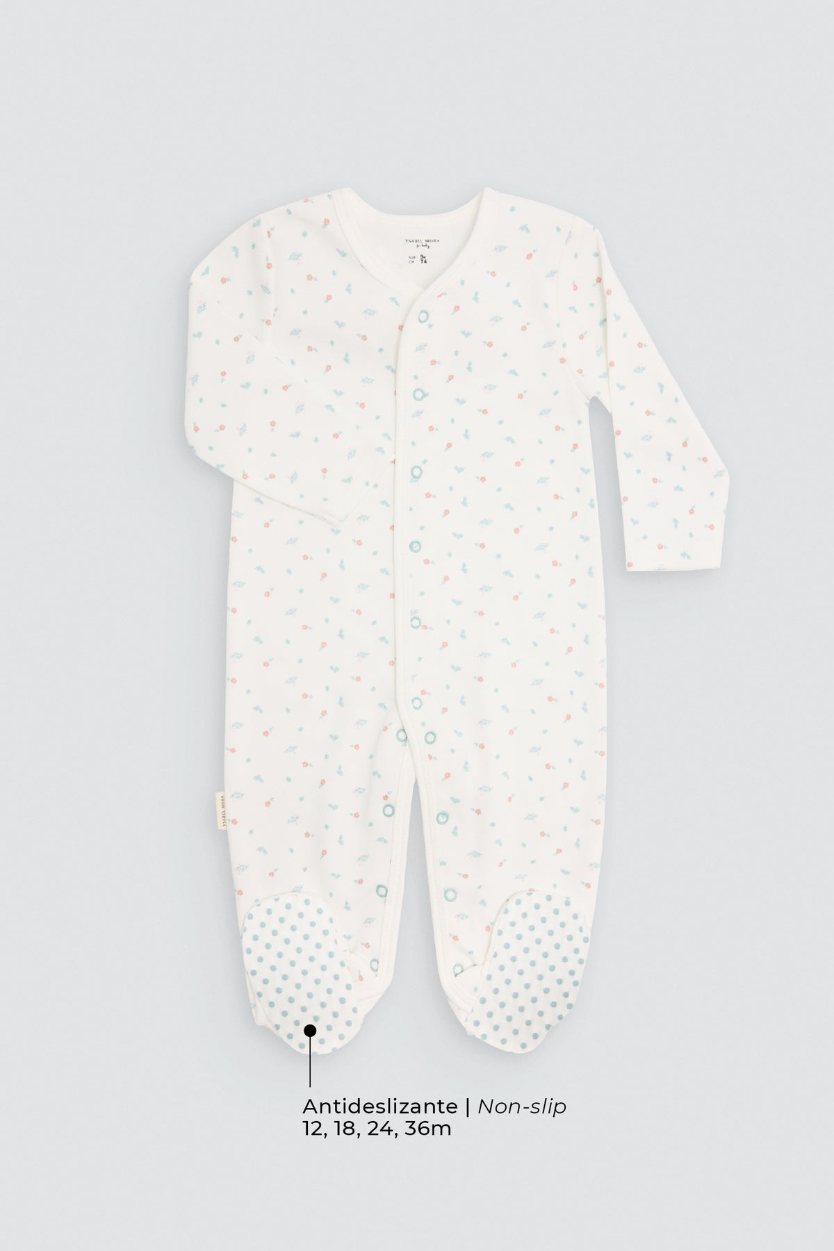 Dors-bien bébé manches longues imprimé floral
