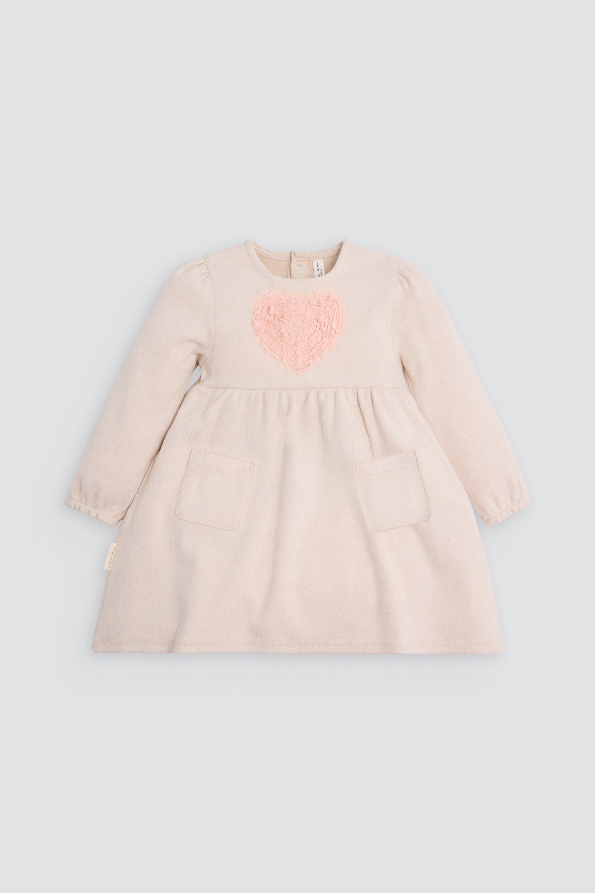 Vestido bebé manga larga detalle corazón - Ysabel Mora