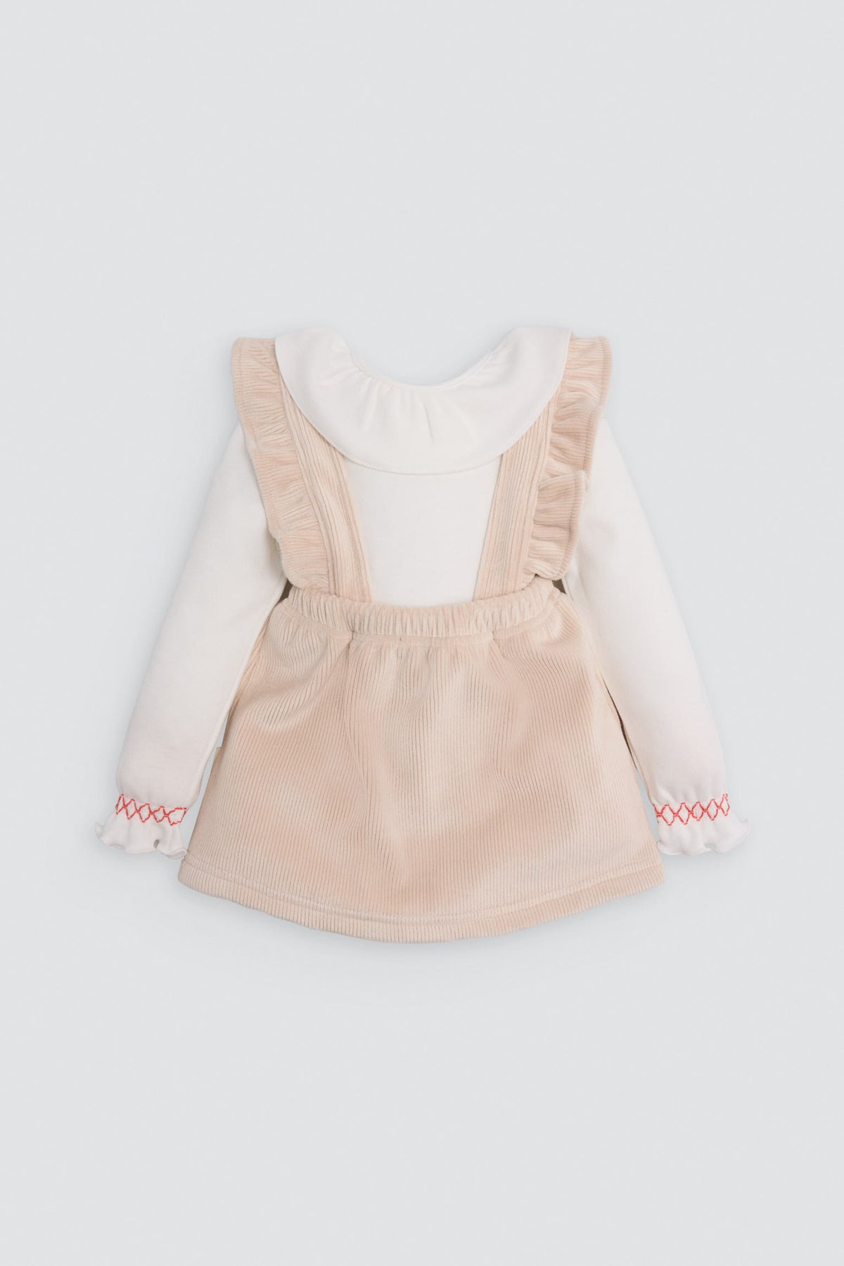 Conjunto bebé falda pana y camiseta manga larga volante - Ysabel Mora