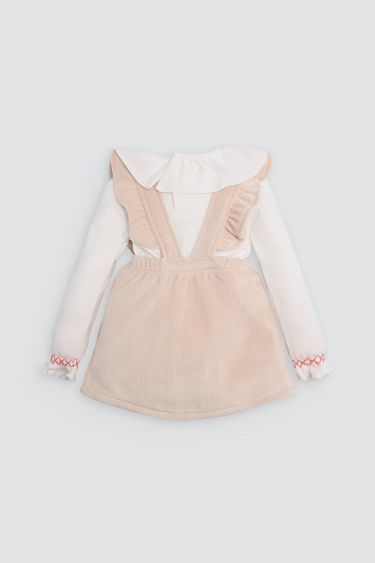 Conjunto bebé falda pana y camiseta manga larga volante - Ysabel Mora