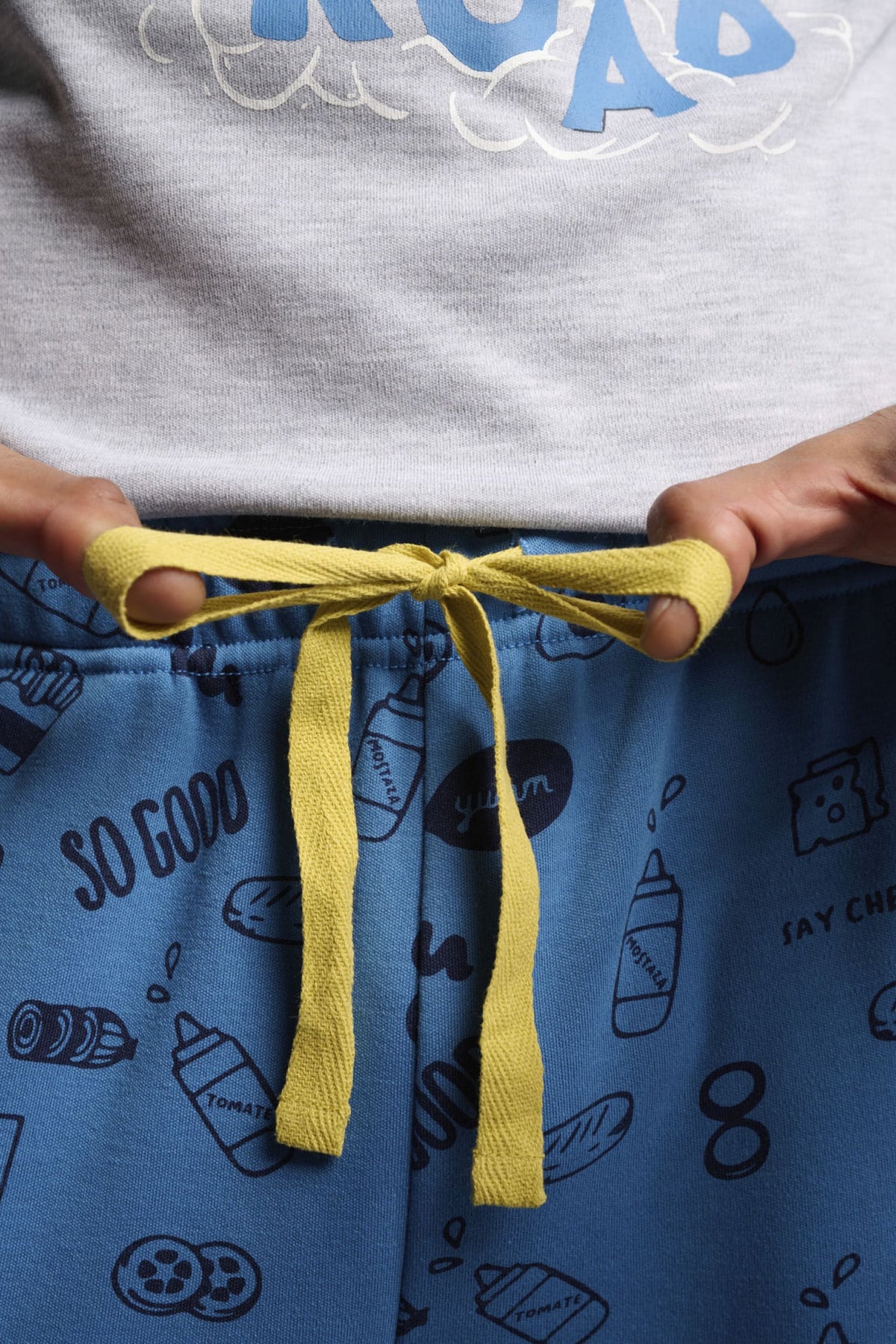 Pyjama long homme molletonné imprimé Food Truck