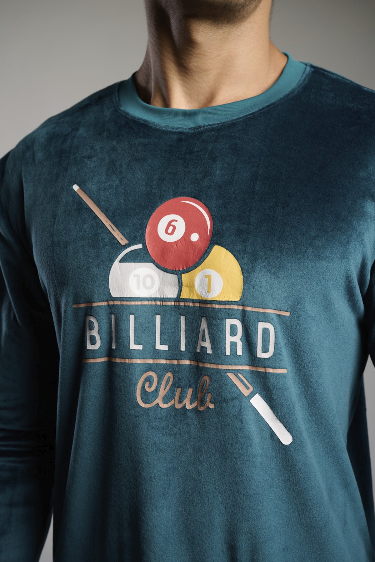 Pyjama long homme velours imprimé billard