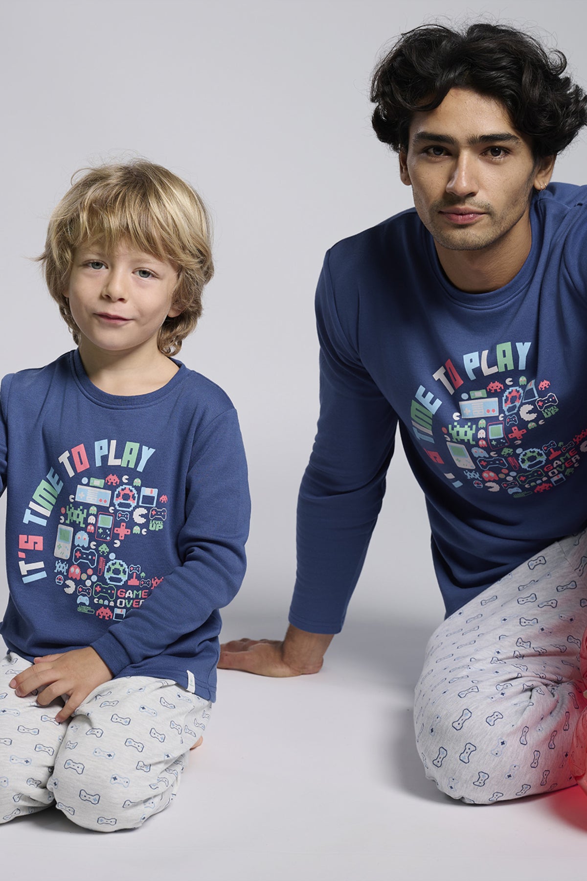 Pyjama long homme molletonné imprimé gamer