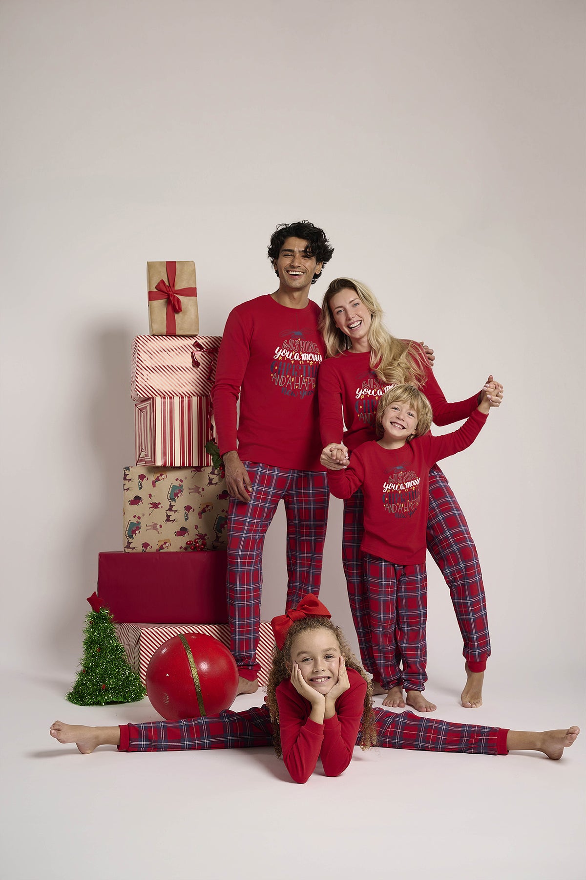 Pyjama long homme molletonné imprimé Noël Wishing you a Merry Christmas and a Happy New Year