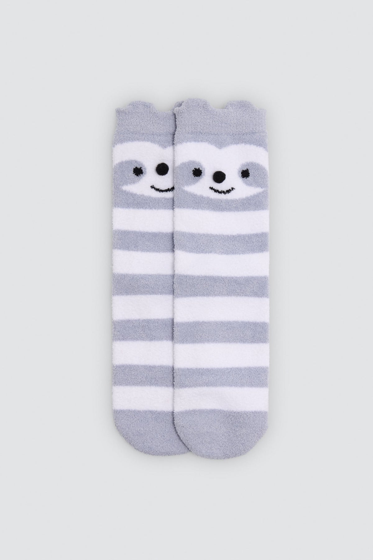 Lot de 3 chaussettes thermiques antidérapantes fille détails 3D visages animaux