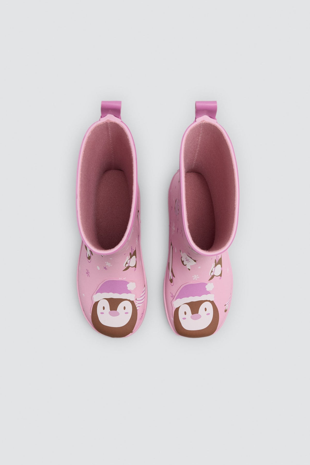 Bottes de pluie fille imprimé pingouins avec doublure