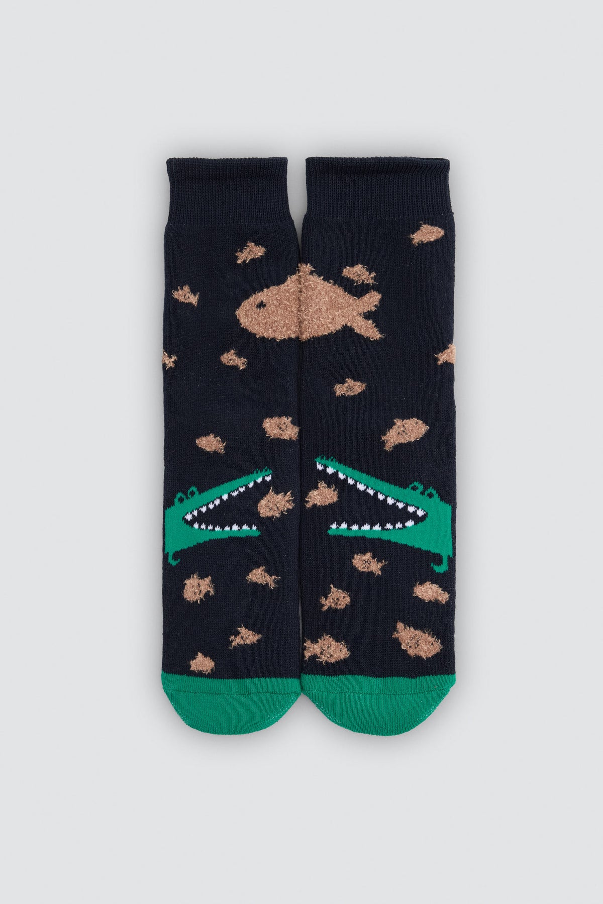 Lot de 3 chaussettes thermiques antidérapantes garçon imprimé crocodiles et requins