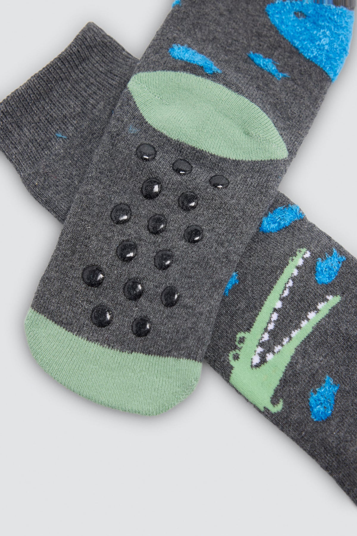 Lot de 3 chaussettes thermiques antidérapantes garçon imprimé crocodiles et requins