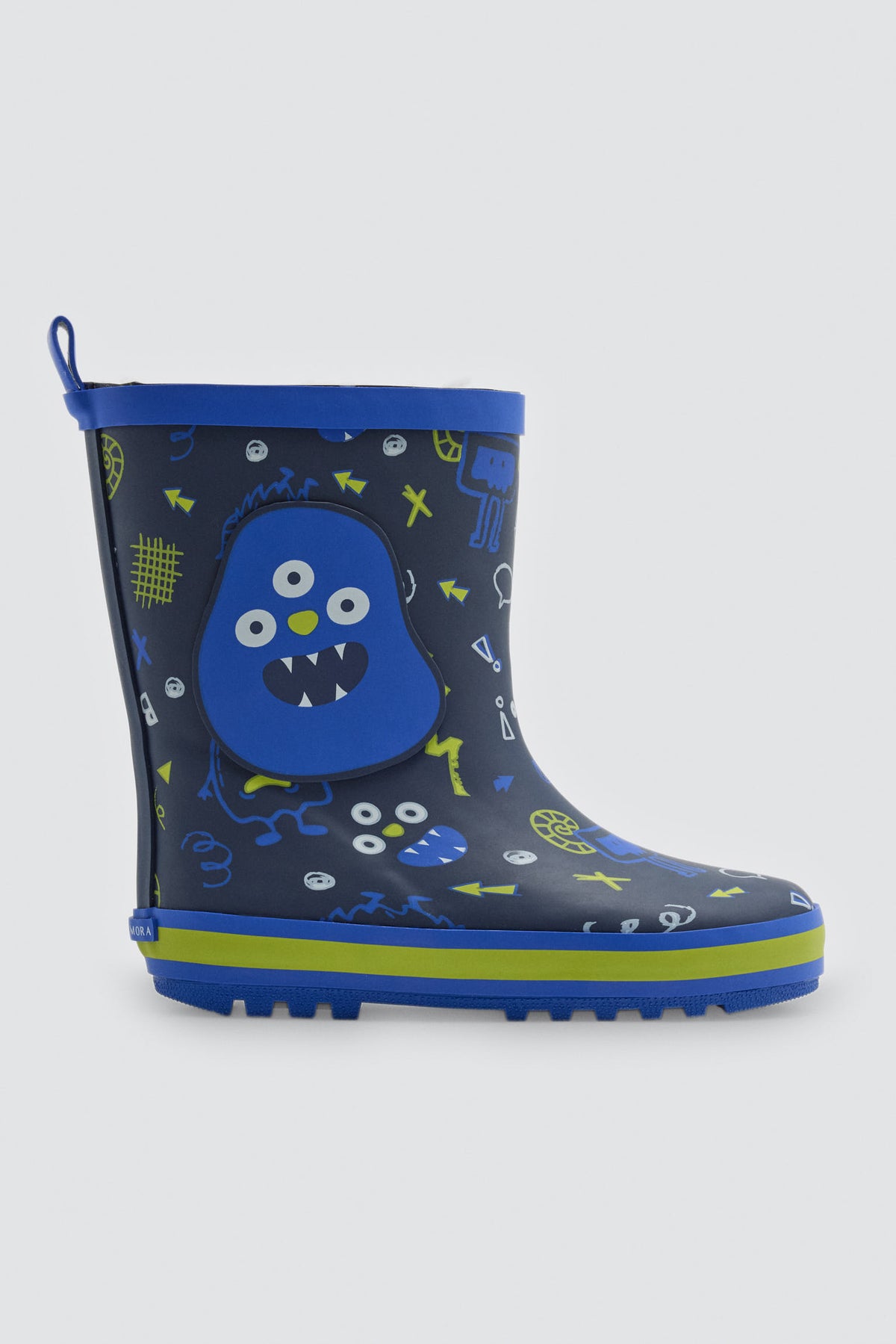 Bottes de pluie garçon imprimé monstres doublure sherpa