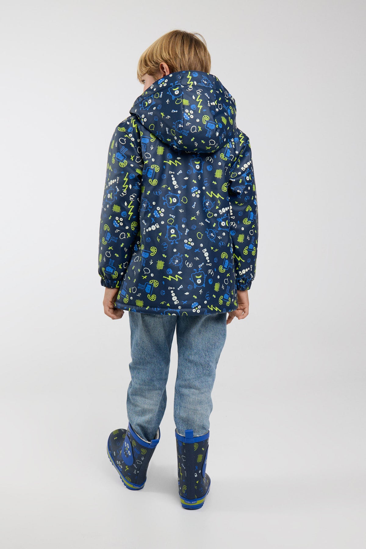 Imperméable garçon imprimé monstres doublure polaire