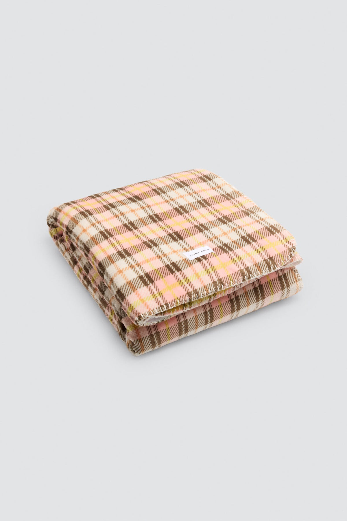Plaid effet mouton à carreaux