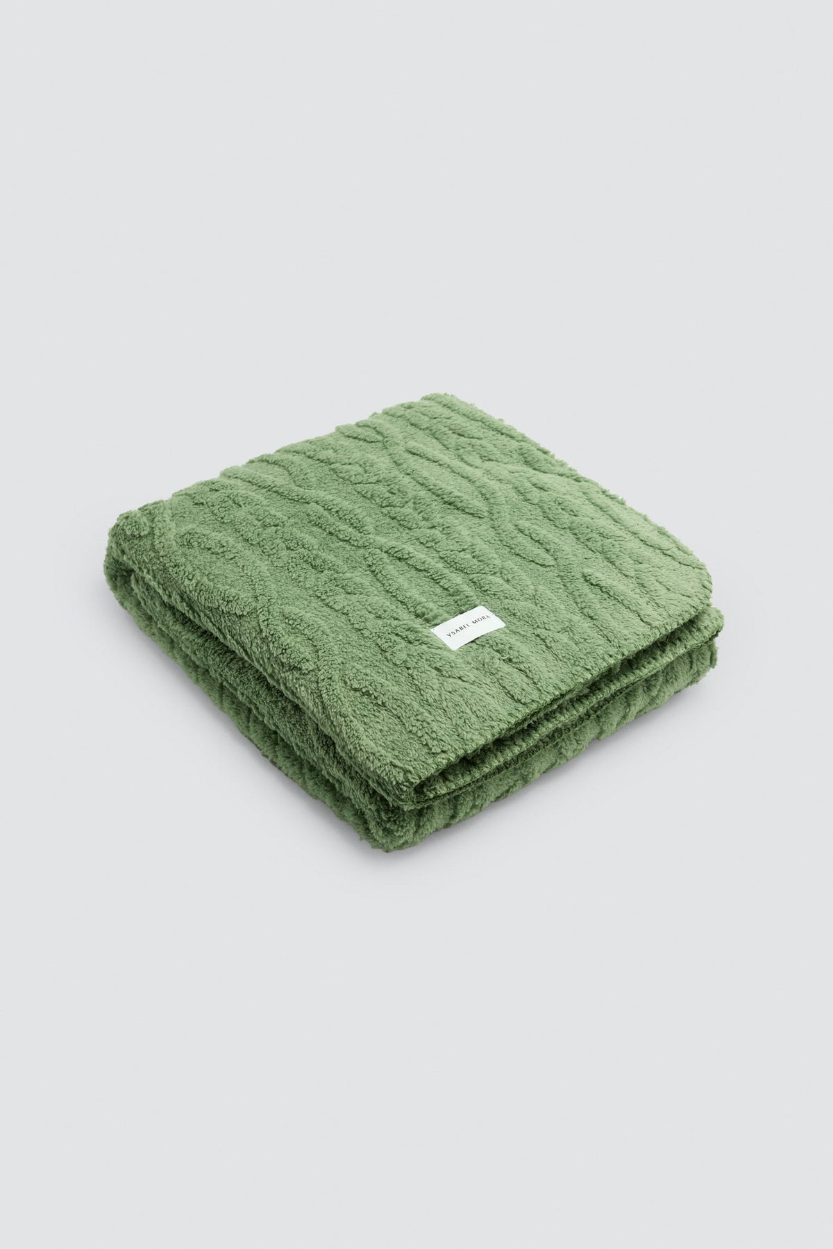 Plaid texturé vert effet mouton