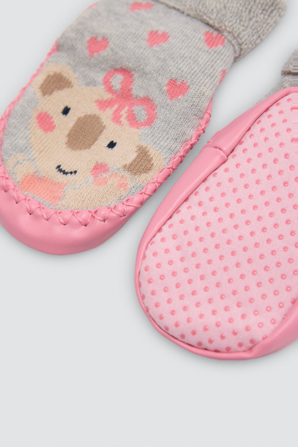 Chaussettes-chaussons thermiques bébé à semelle antidérapante, motif koala