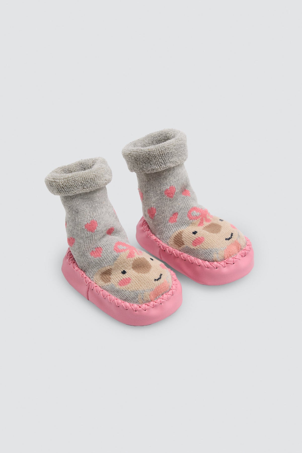 Chaussettes-chaussons thermiques bébé à semelle antidérapante, motif koala
