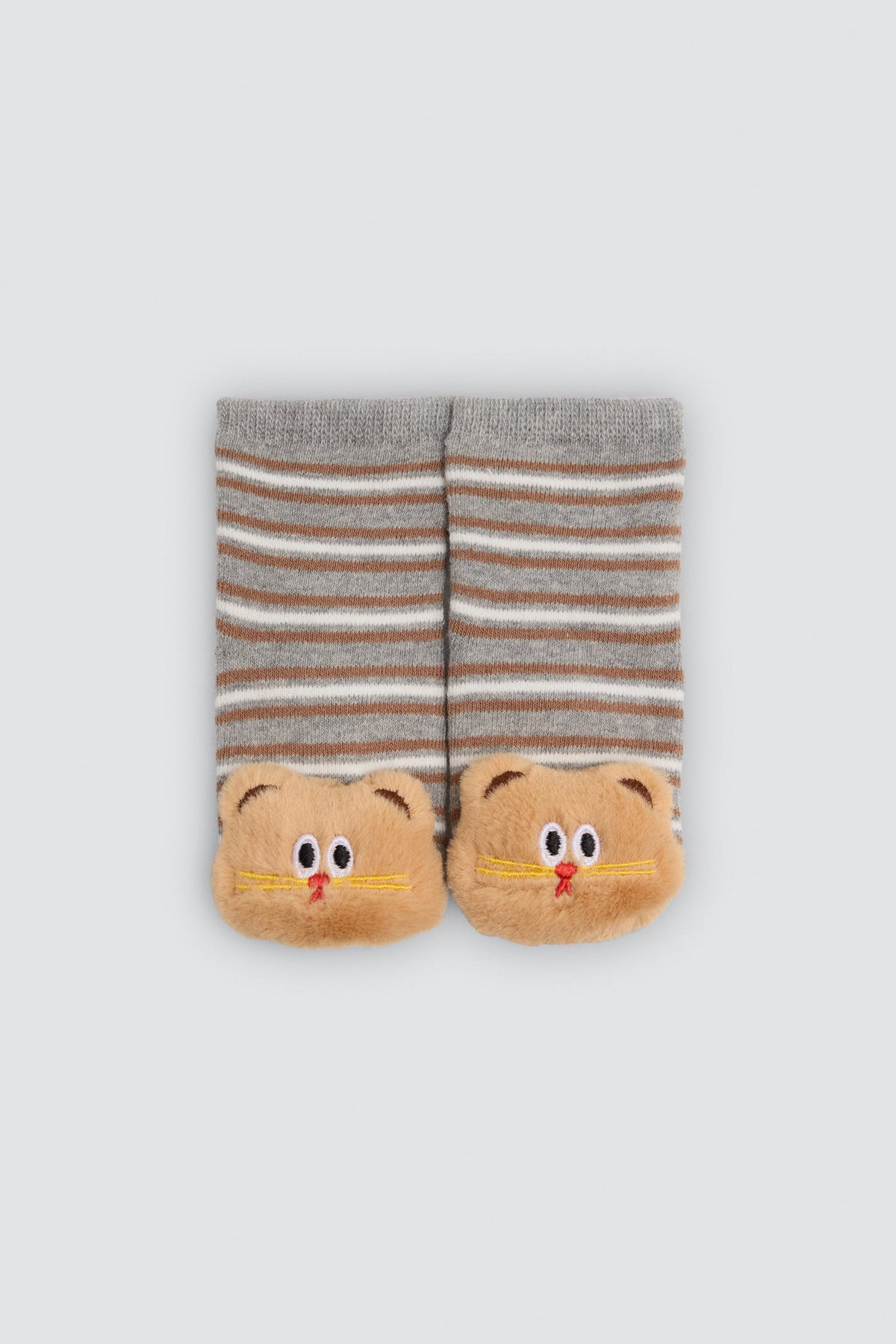 Lot de 2 chaussettes thermiques antidérapantes sensorielles bébé chatons