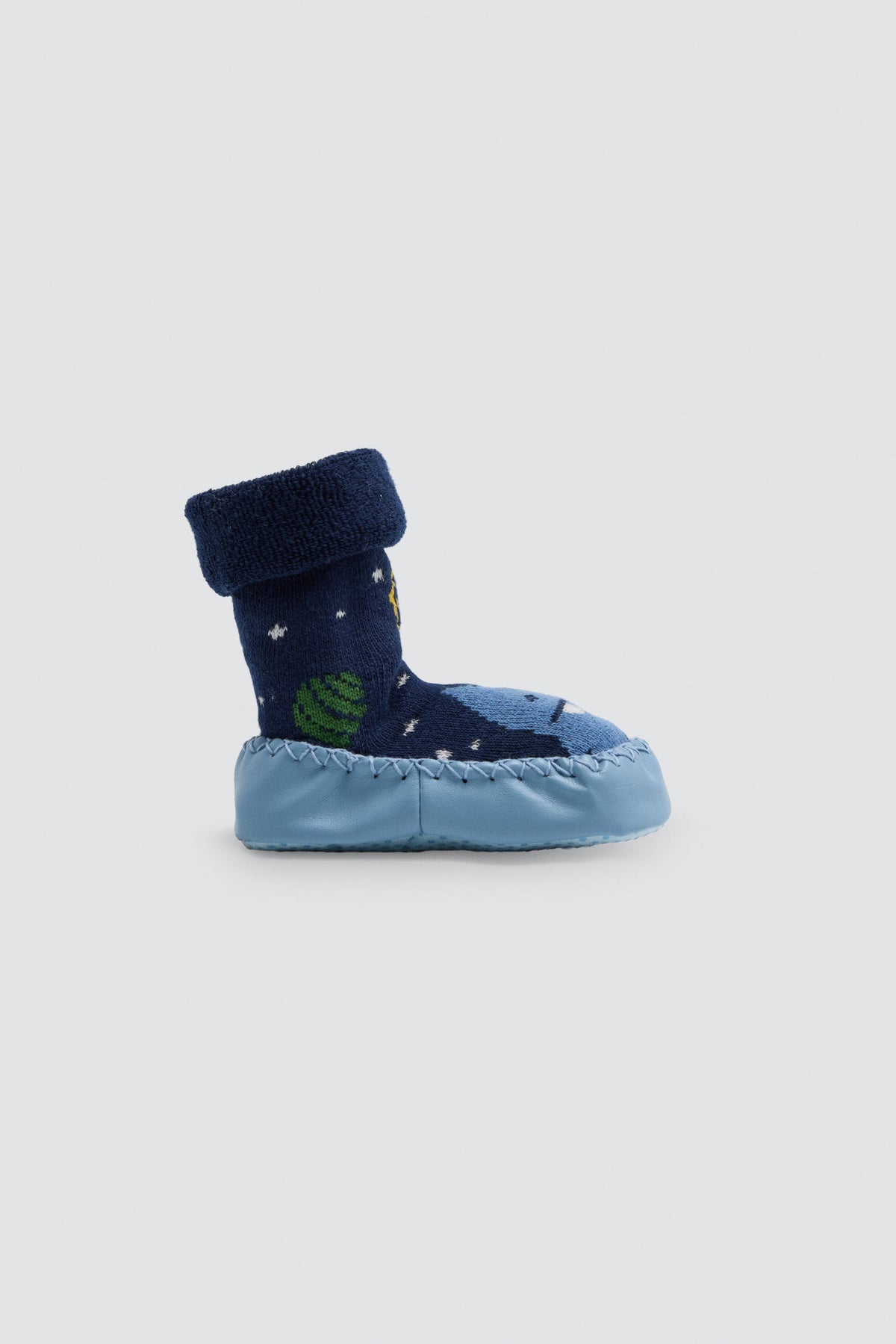 Chaussettes-chaussons thermiques bébé à semelle antidérapante, motif monstre