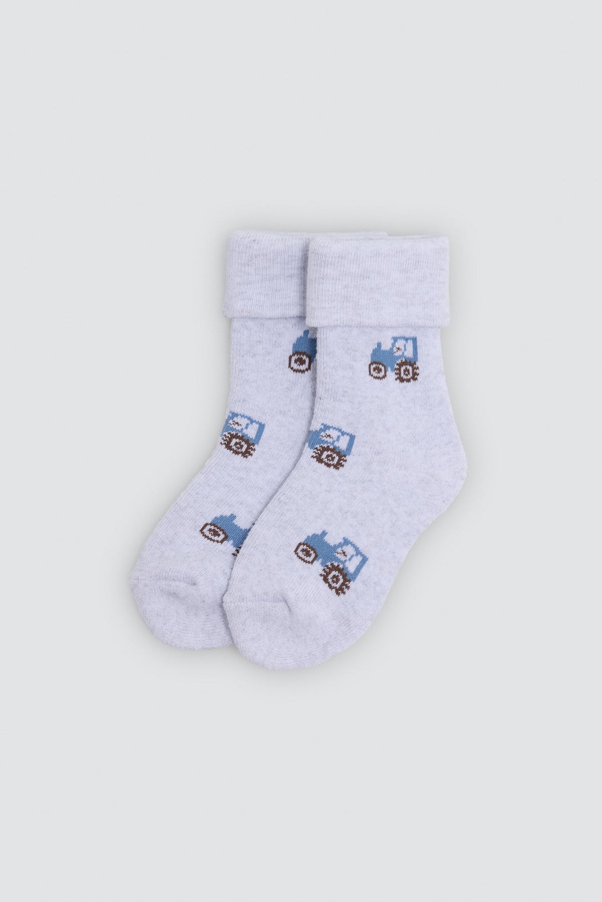 Lot de 4 chaussettes thermiques bébé imprimé tracteurs et cochons