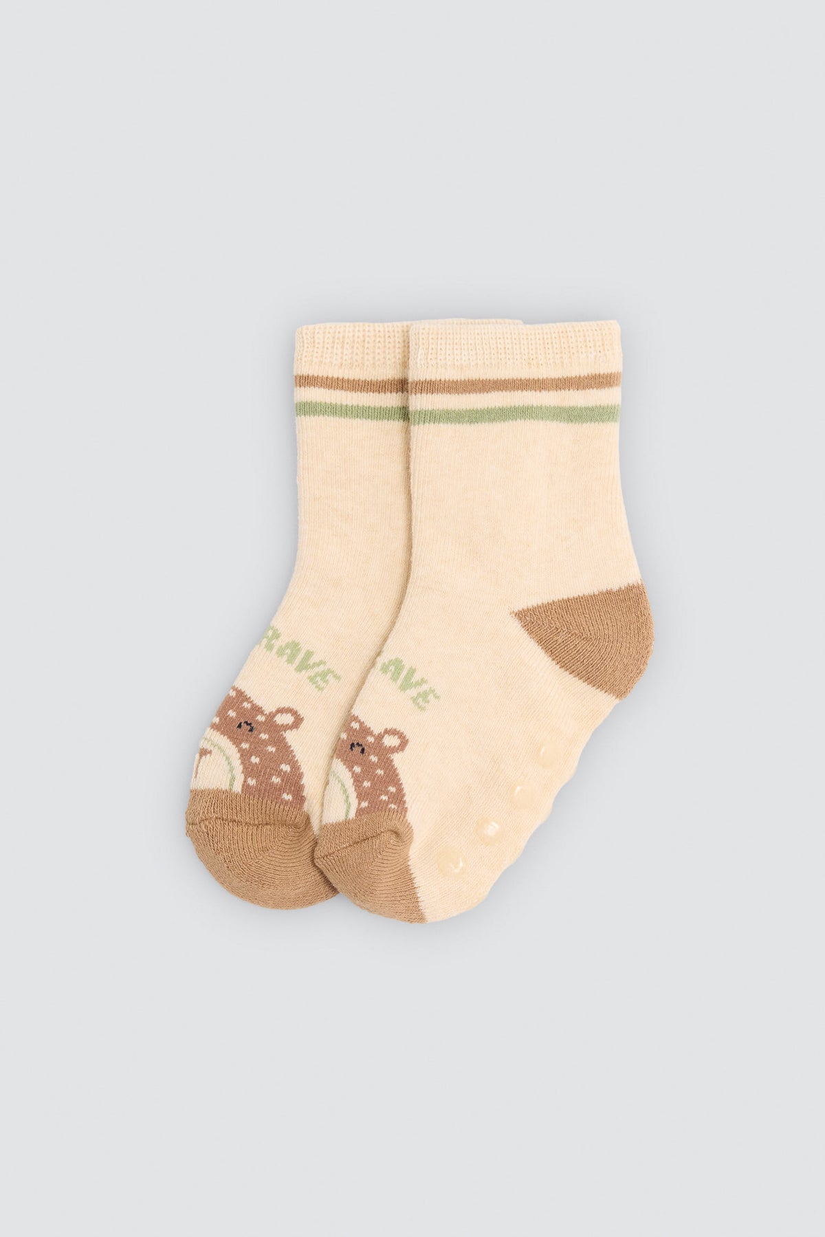 Lot de 4 chaussettes thermiques antidérapantes bébé imprimé ours amusants