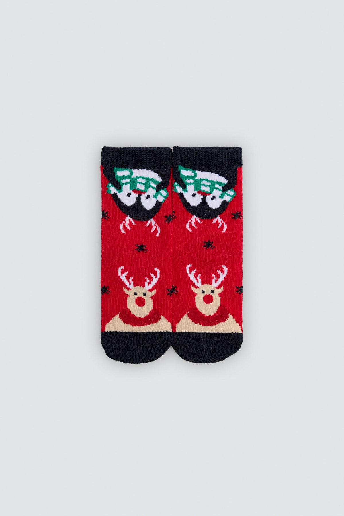 Lot de 2 chaussettes bébé de Noël avec rennes et Père Noël