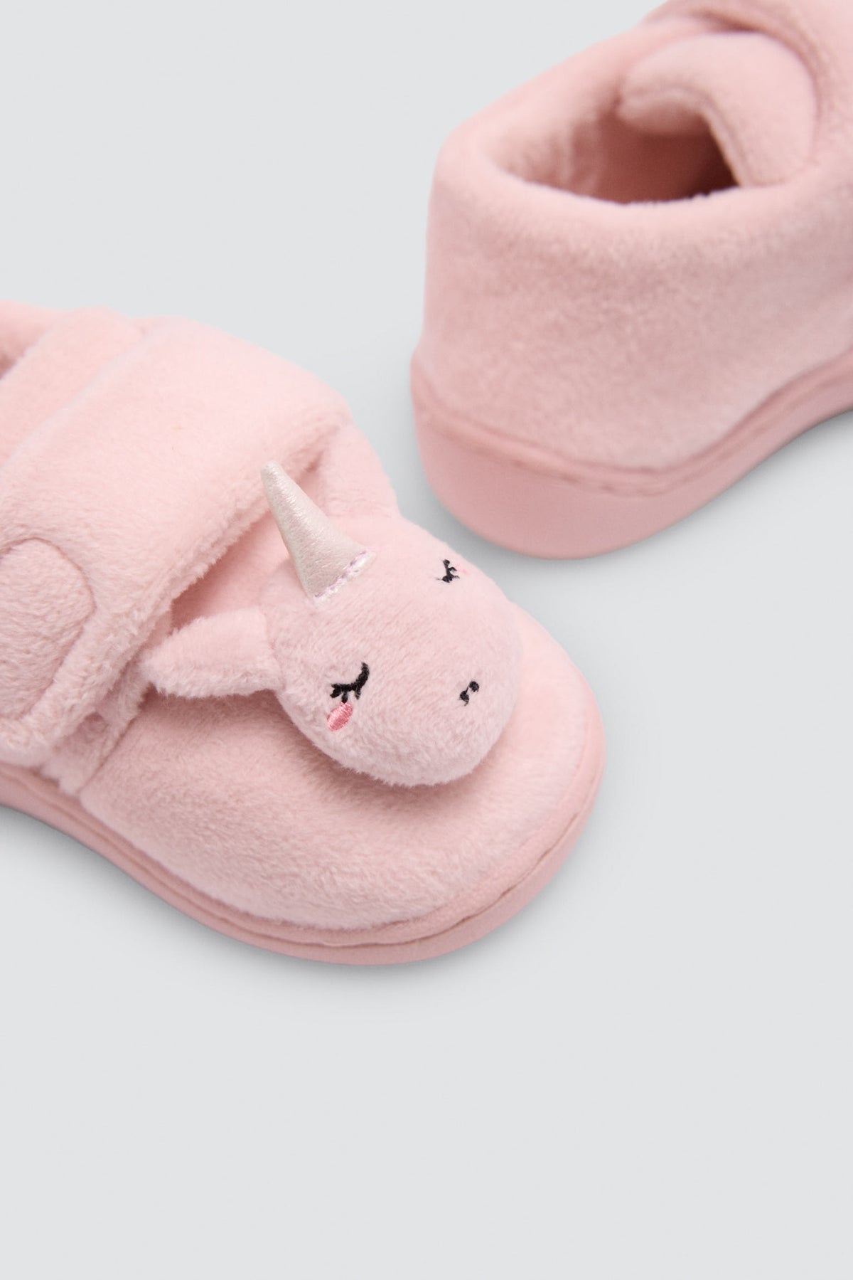 Chaussons bébé fille visage licorne