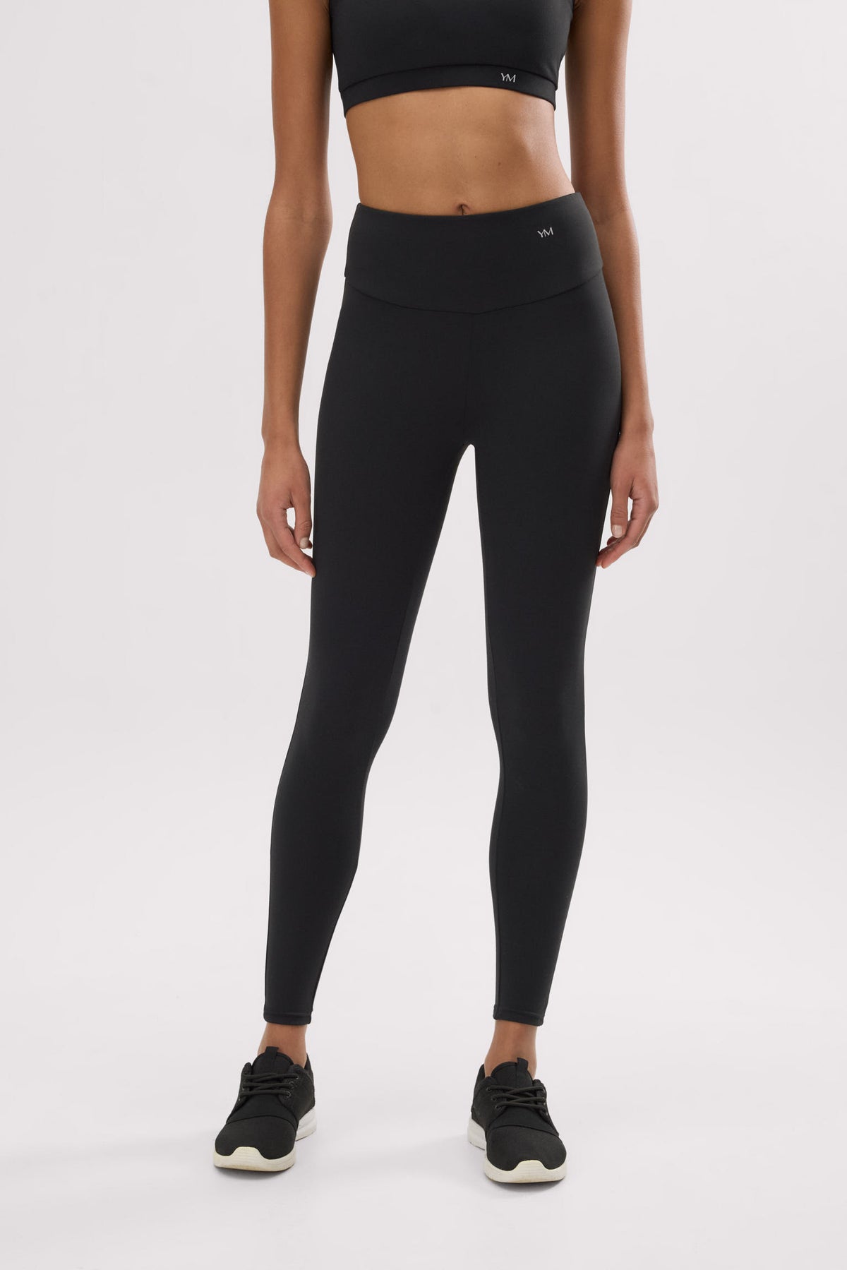 Leggings deportivos de tiro alto tacto algodonero negro - Ysabel Mora