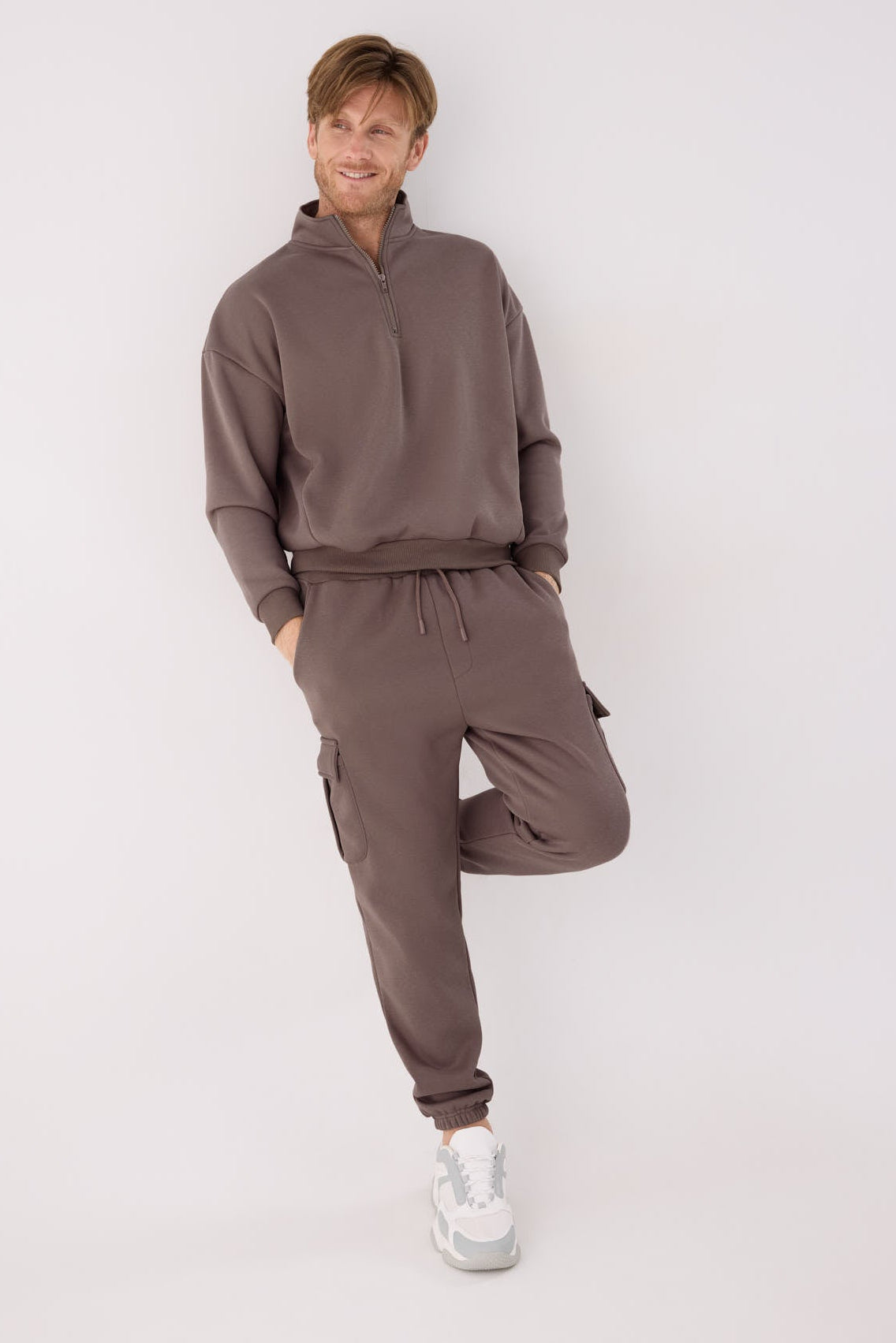 PRÉCOMMANDE Pantalon cargo homme marron molletonné taille réglable