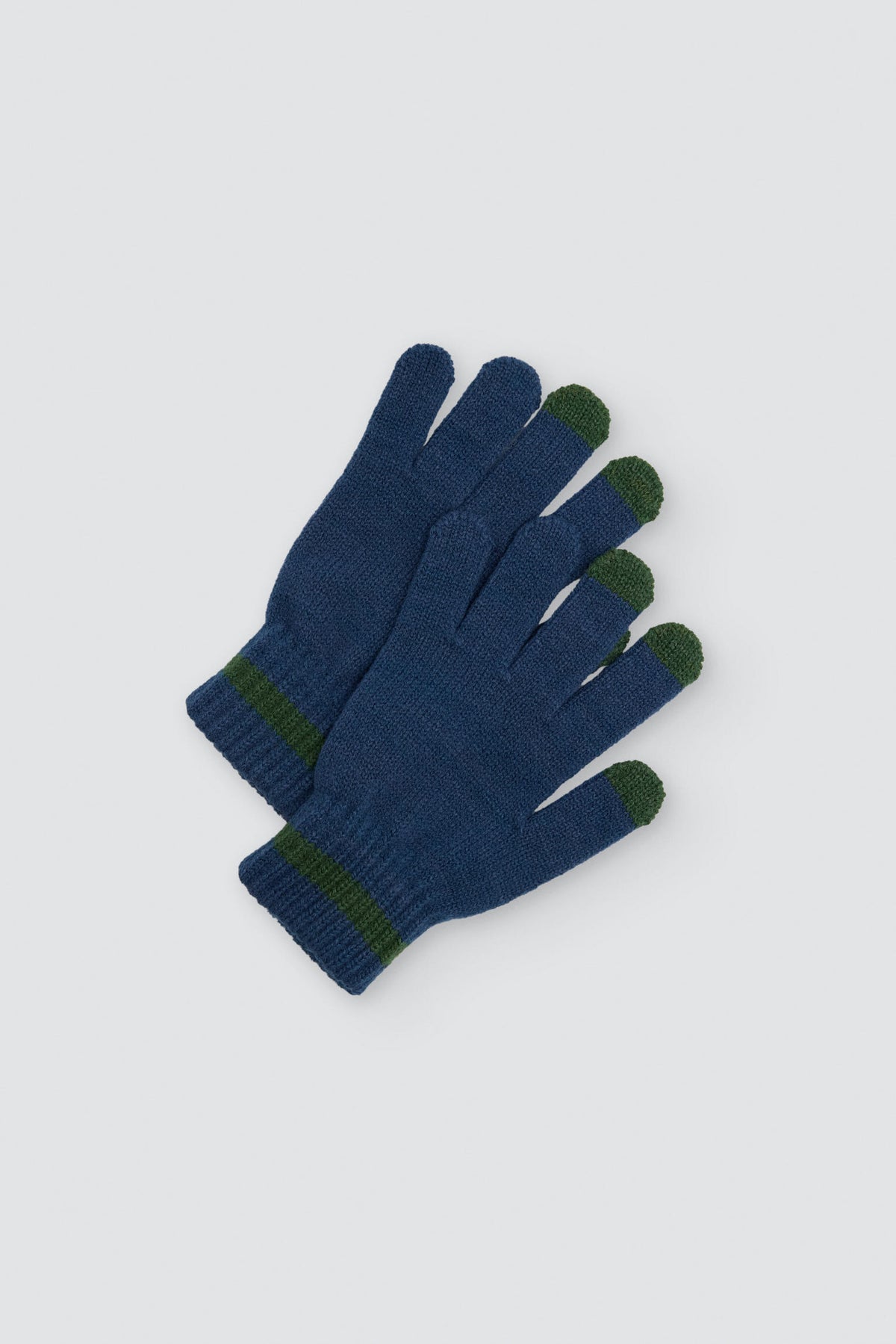 Gants tactiles en maille bleu marine pour garçon